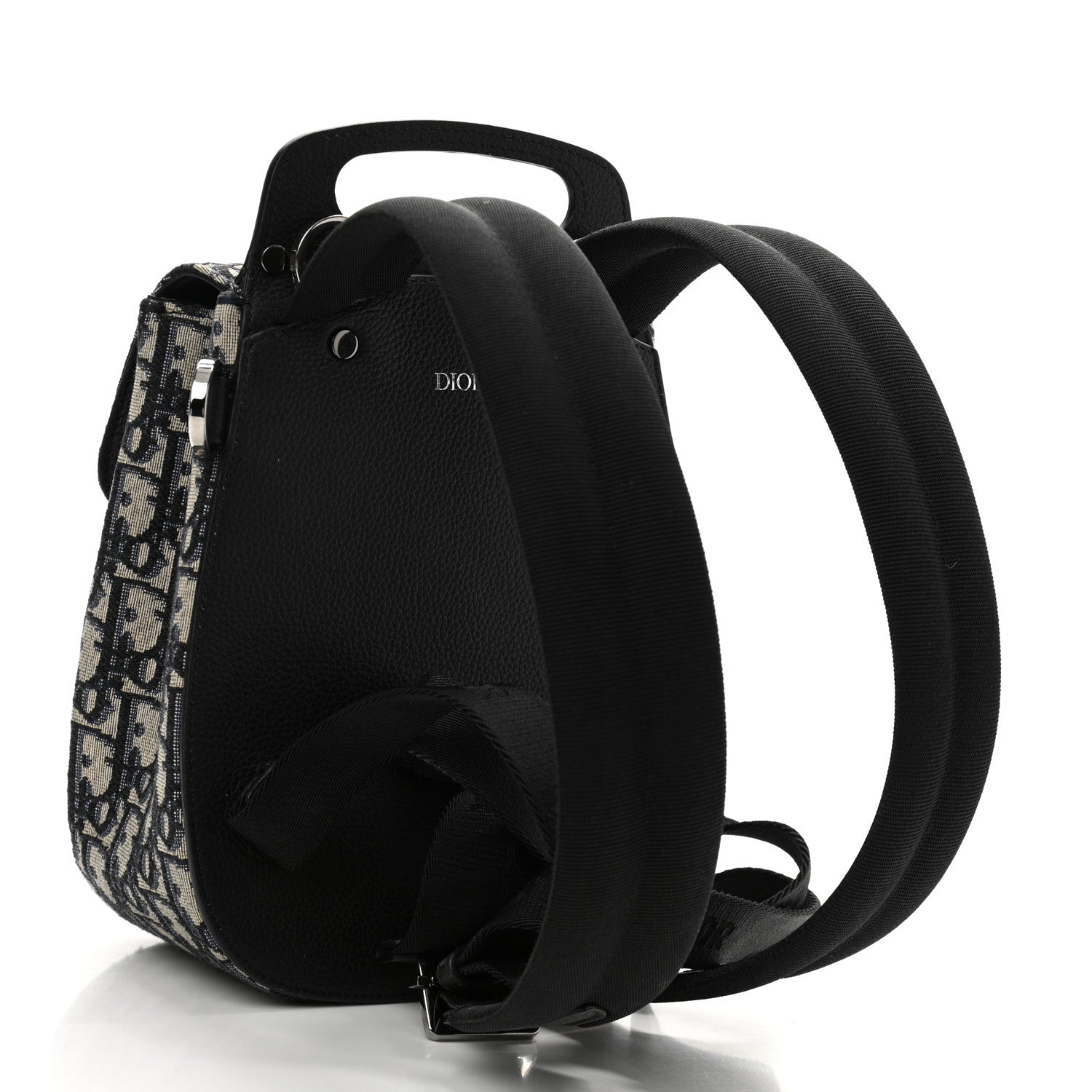 Christian Dior Oblique Jacquard Mini Saddle Backpack Navy Blue 3 of 11