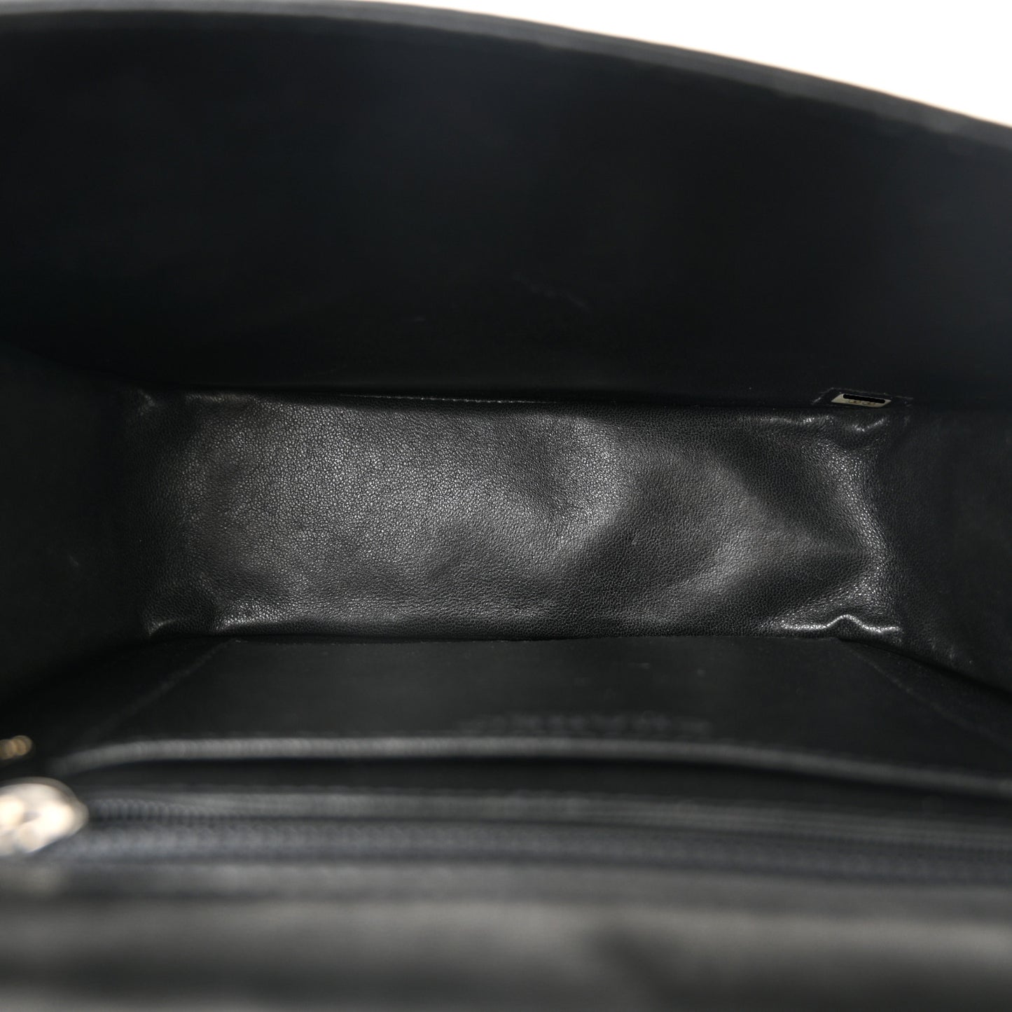 Lambskin Patent Chocolate Bar Flap Black White