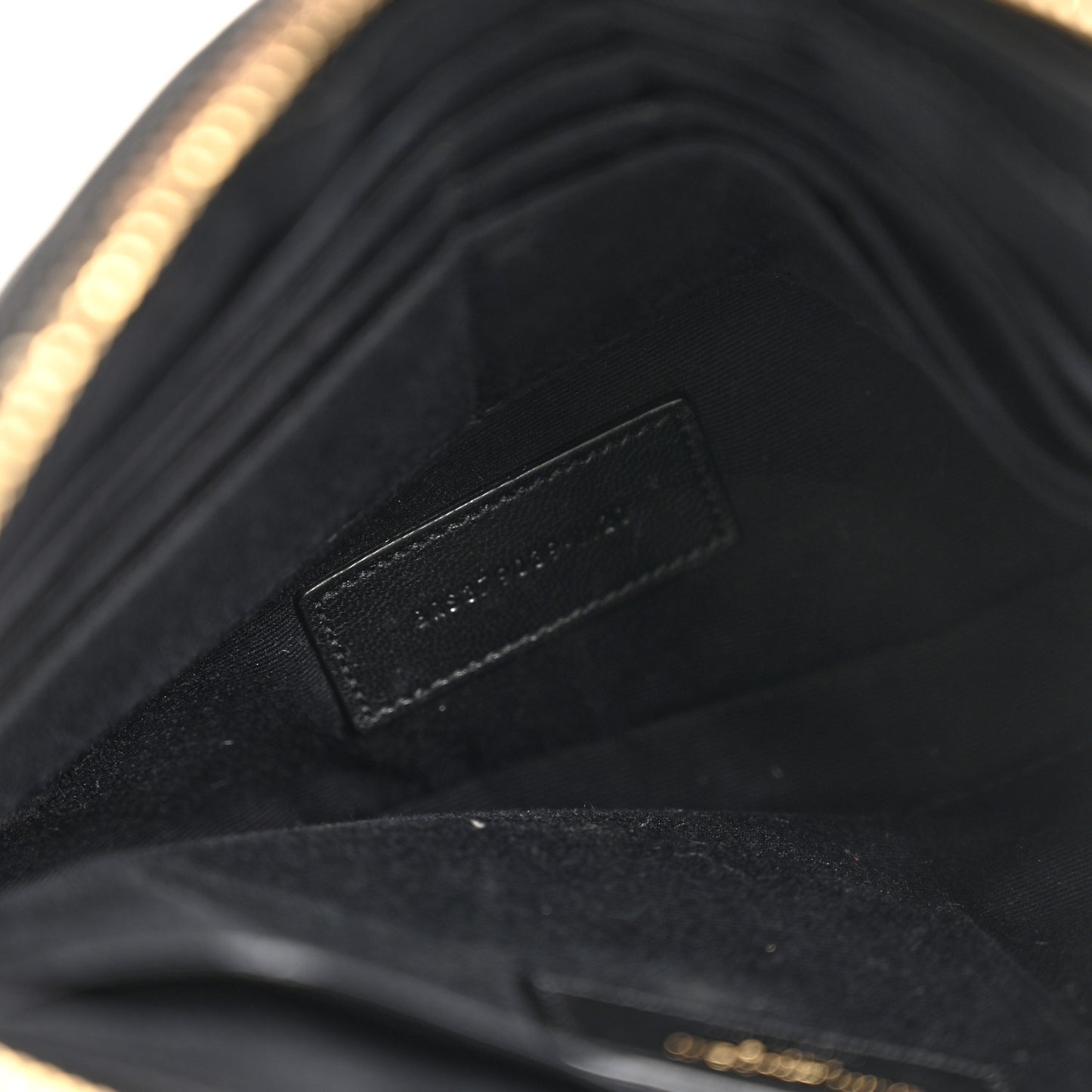 Calfskin Matelasse Chevron Monogram A5 Wristlet Black