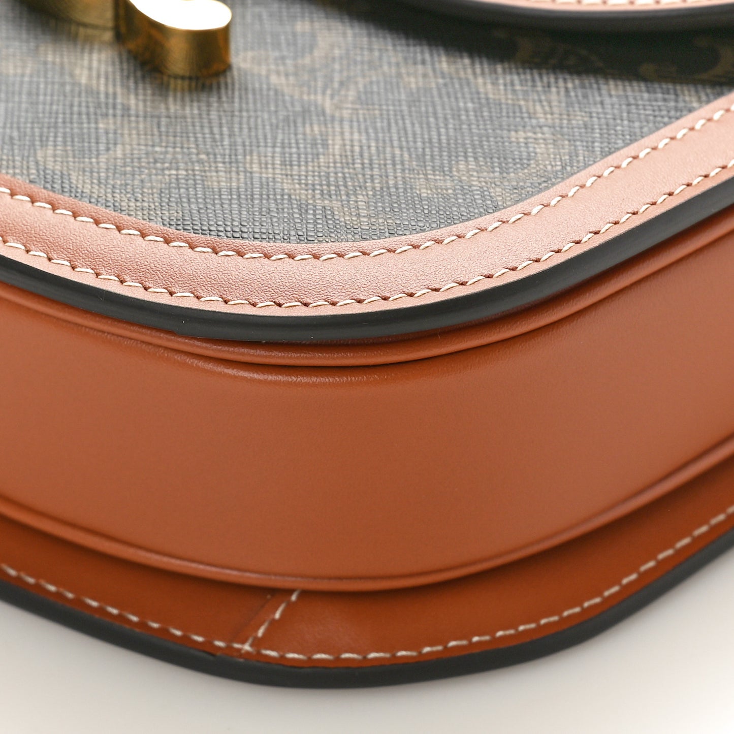 Canvas Calfskin Triomphe Teen Besace Tan