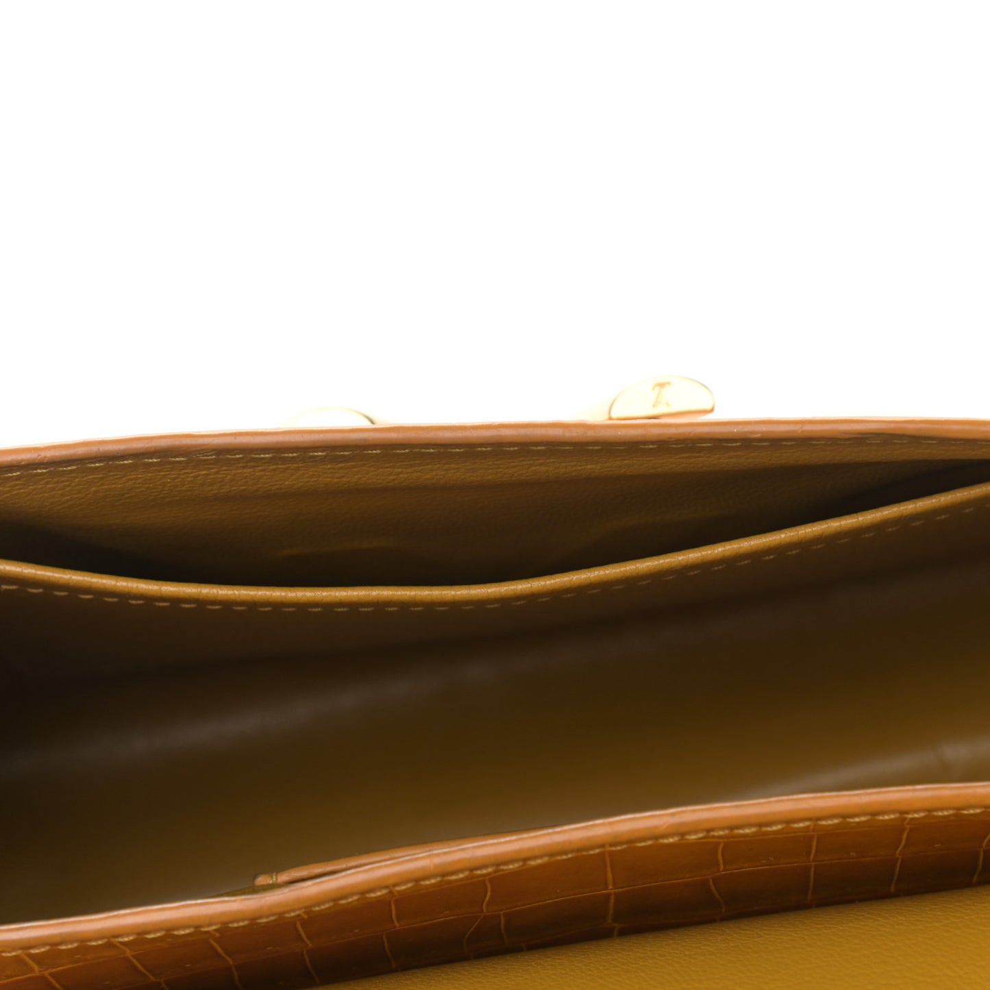 Crocodile Twist Shoulder Bag MM Jaune D'or