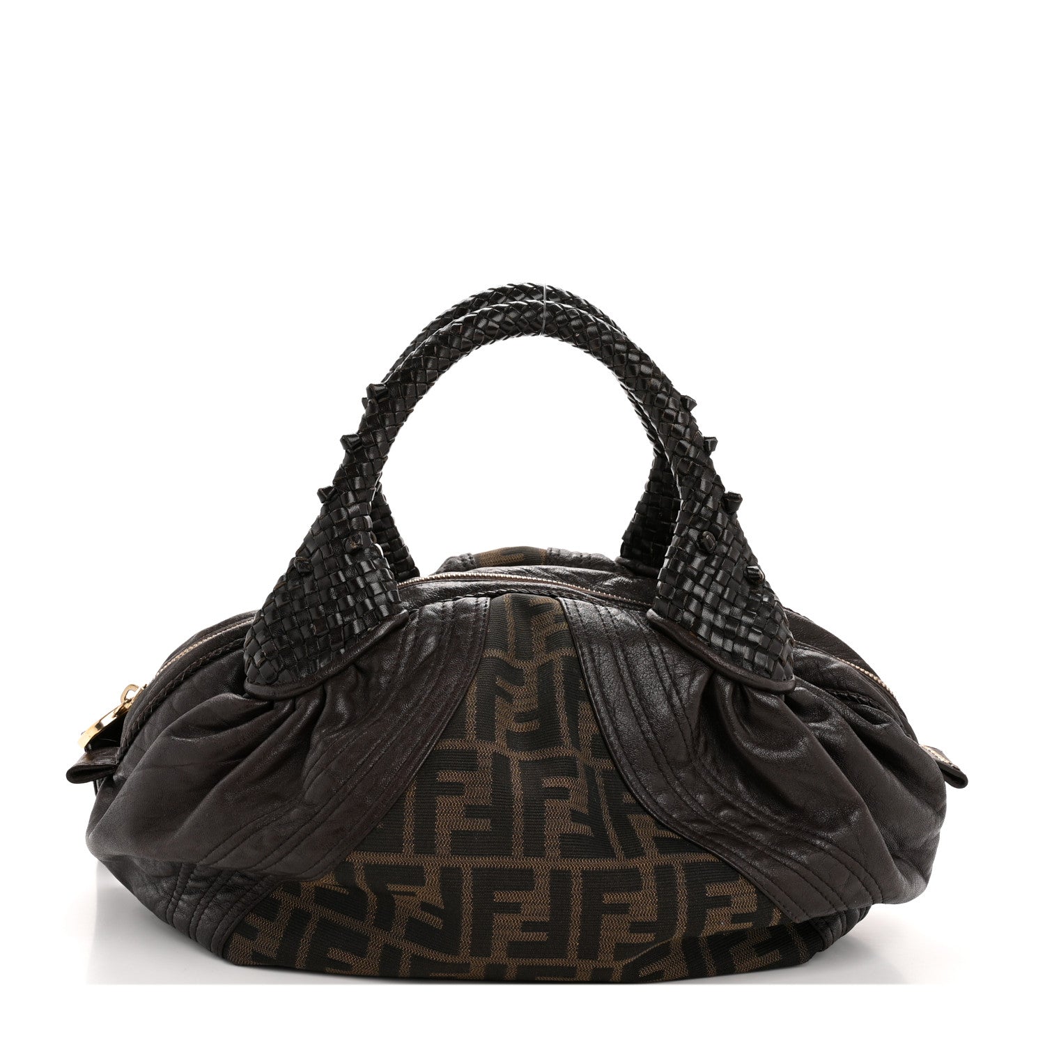 Fendi Zucca Nappa Nuvolata Vitello Tortuga Spy Bowler Tobacco Moro