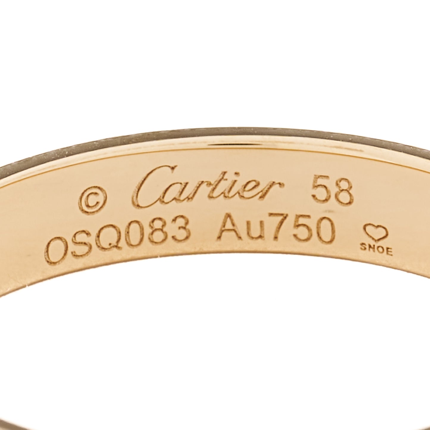 18K Yellow Gold 3.5mm LOVE Wedding Band Ring 58 8.25