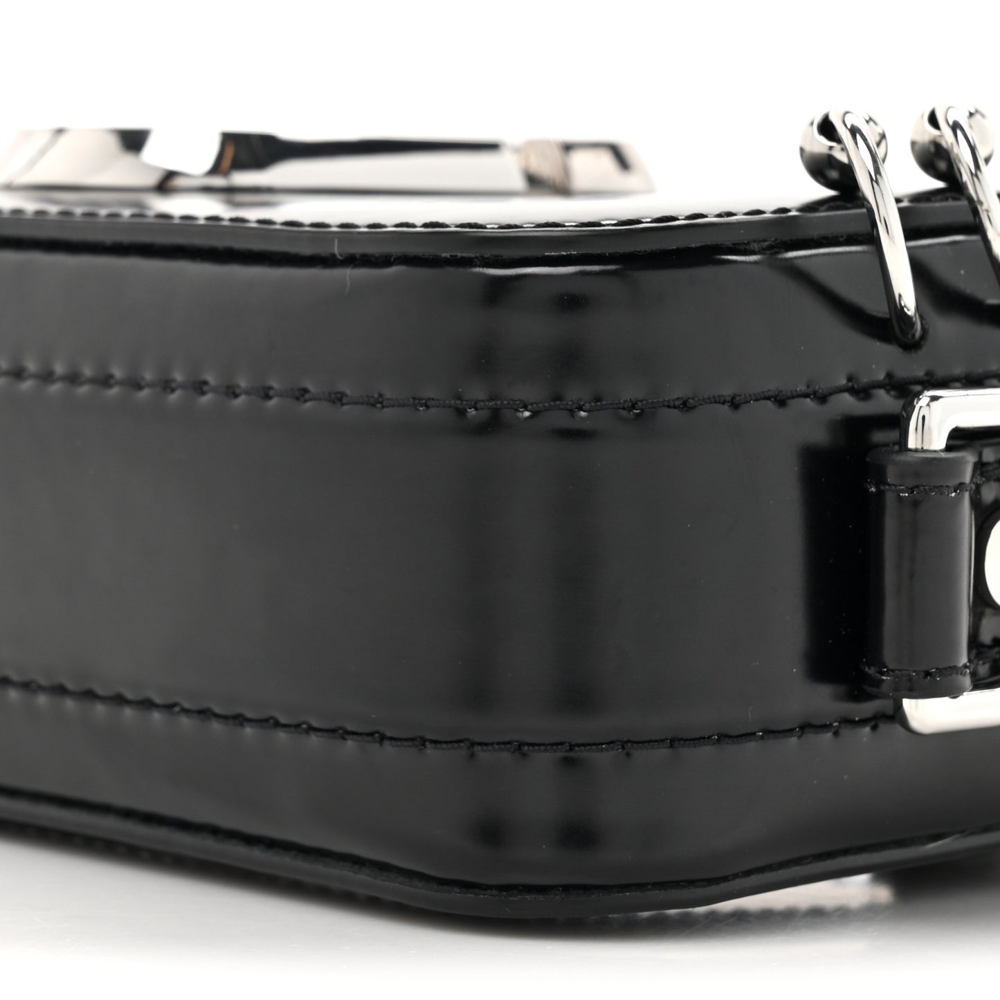 Calfskin Pierced Small Snapshot Camera Bag Black