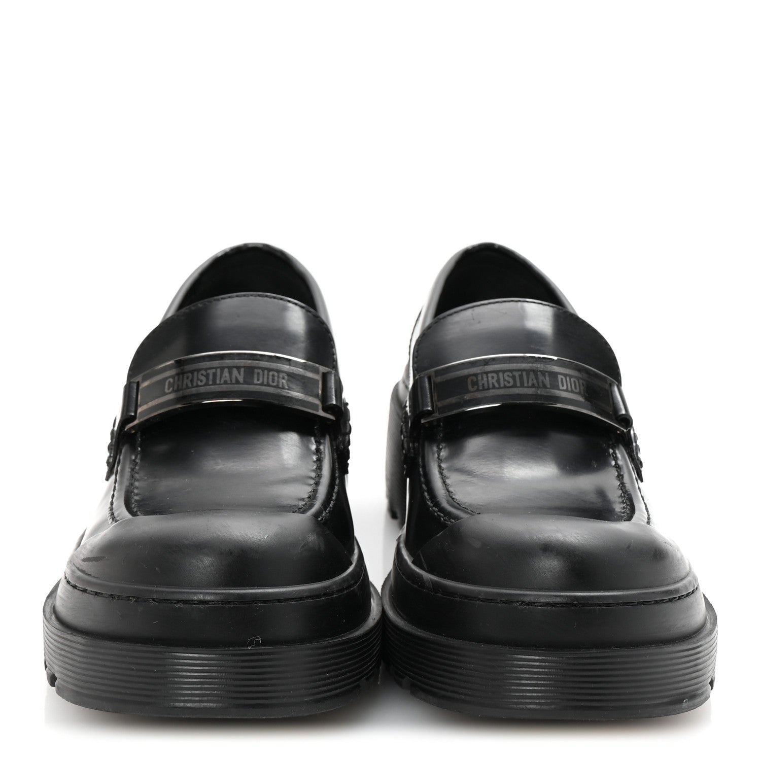 Christian Dior Brushed Calfskin Dior Code Lug Sole Platform 35mm Loafers 38.5 Black 3 of 9