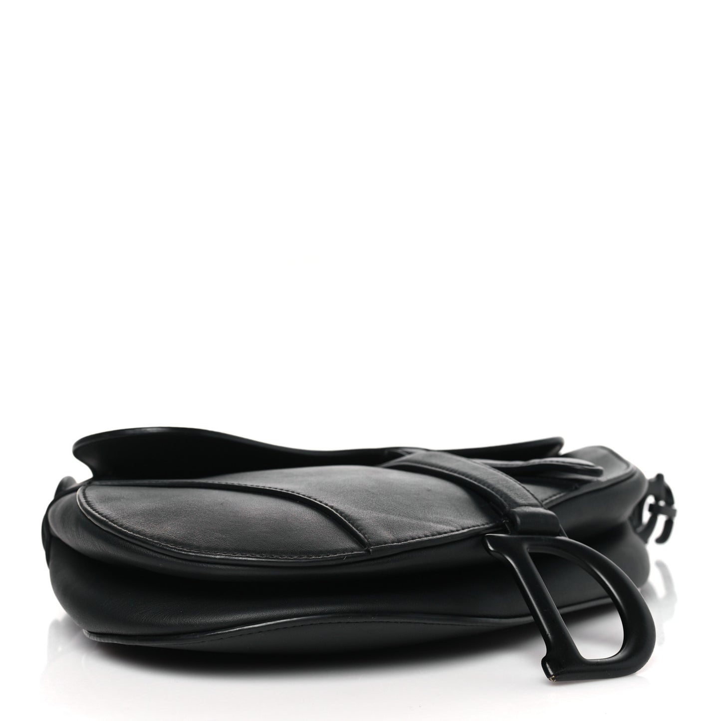Ultra Matte Calfskin Saddle Bag Black