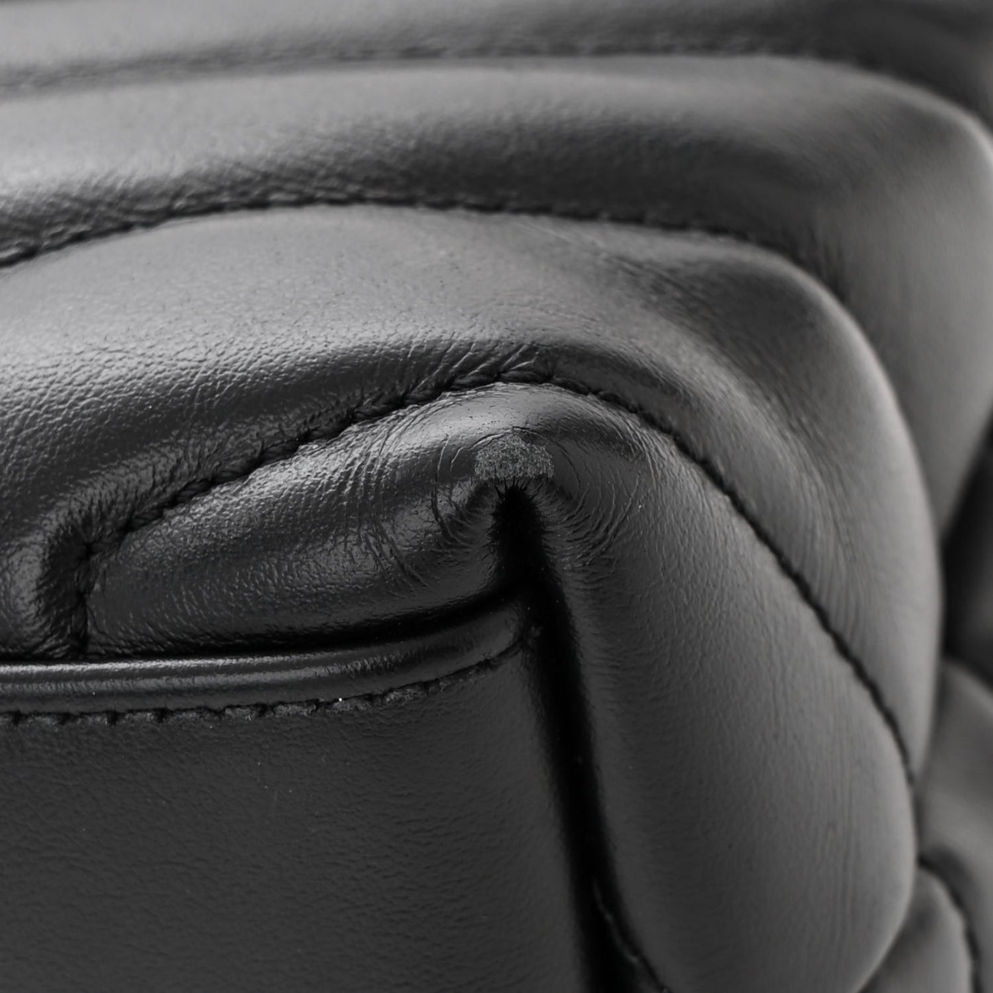 Calfskin Y Quilted Monogram Small Loulou Chain Satchel Black