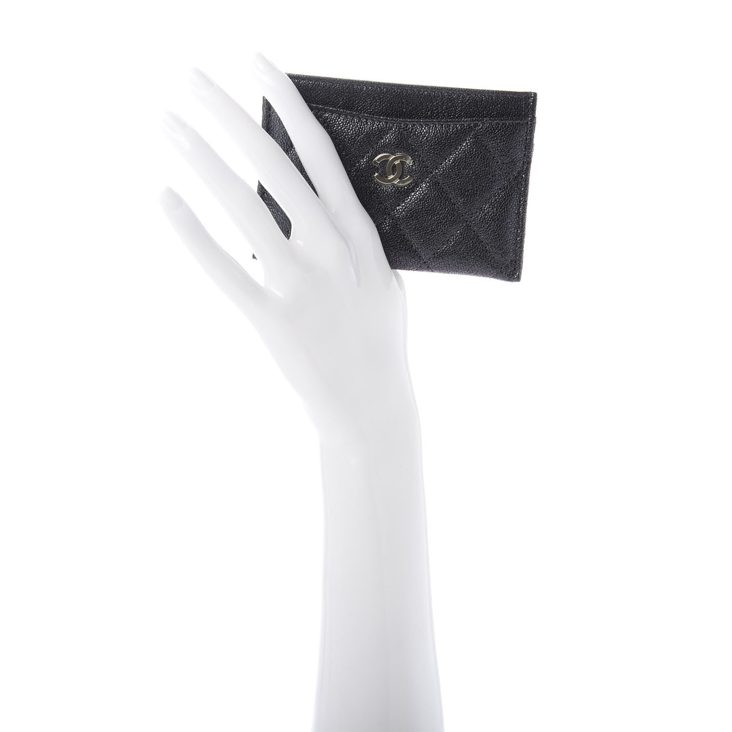 Chanel Iridescent Caviar Quilted Card Holder Black 2 of 9