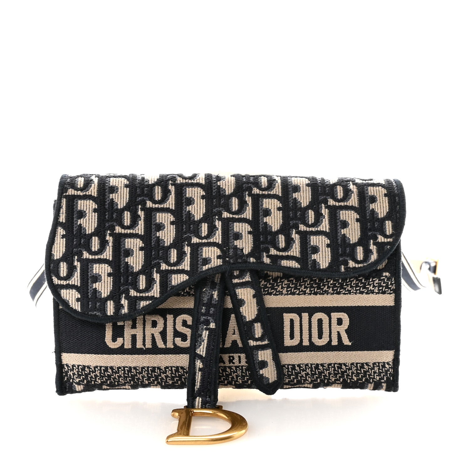 Christian Dior Oblique Slim Saddle Pouch Blue 1835760 – FASHIONPHILE