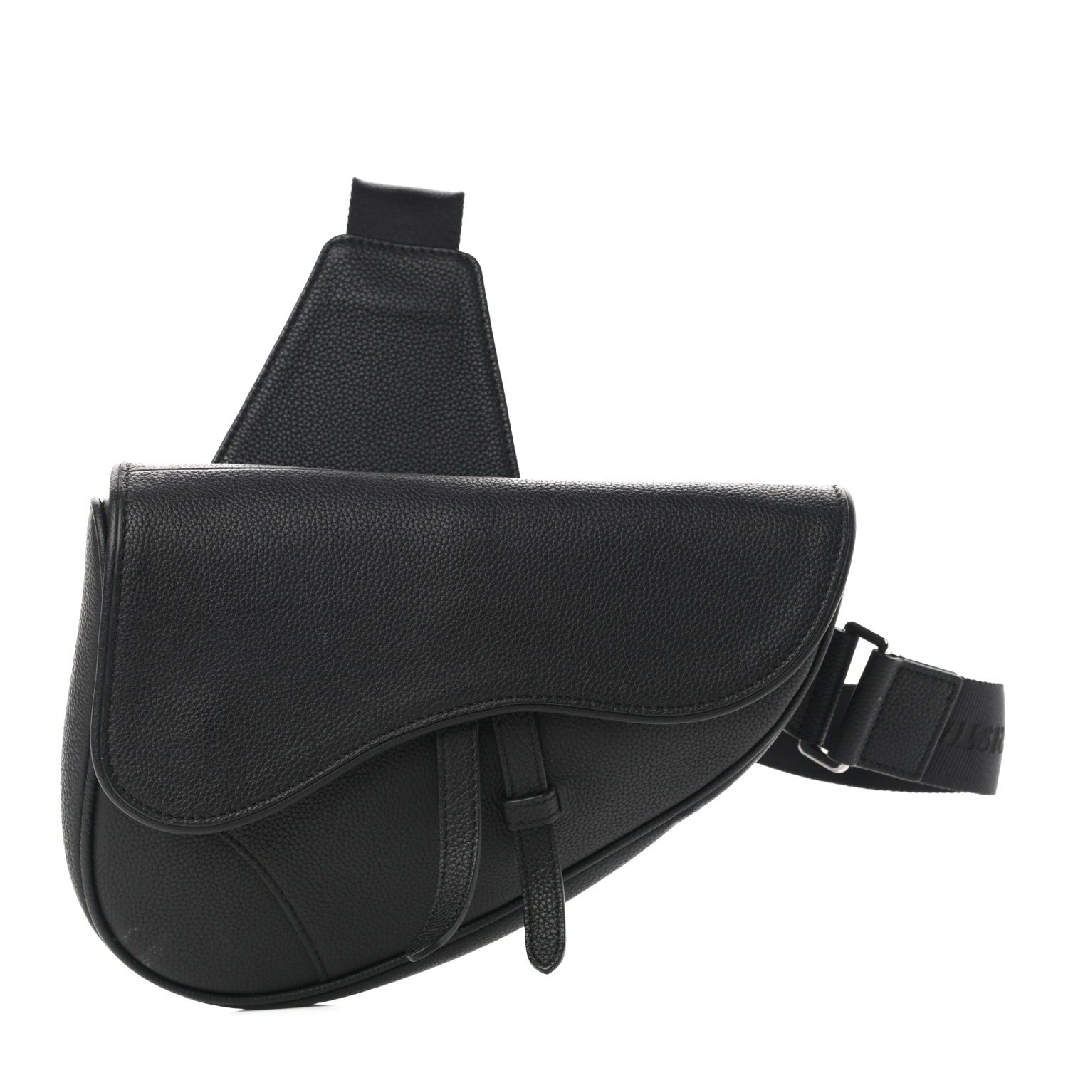 kim jones サンプル品　ボディバッグ Christian Dior Grained Calfskin Kim Jones Saddle Bag Black 1102937