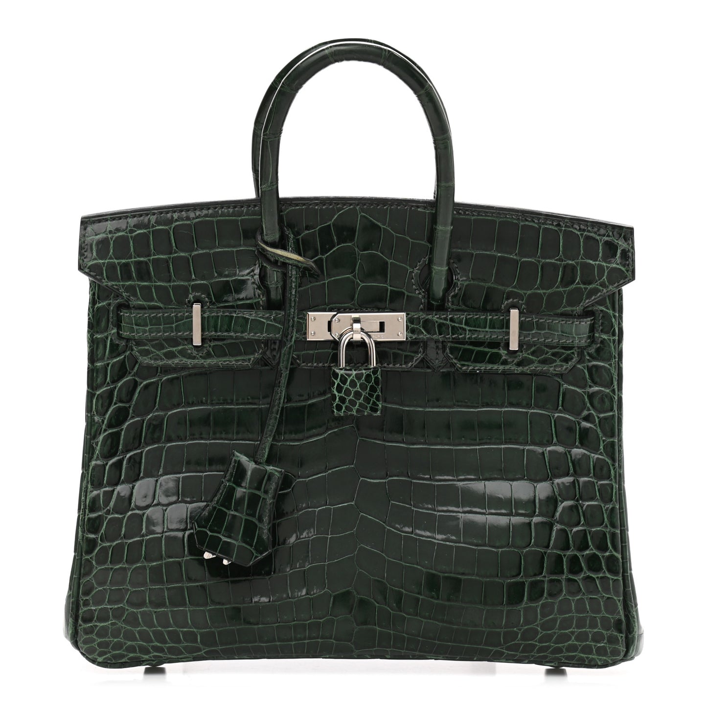 Shiny Niloticus Crocodile Birkin 25 Vert Fonce