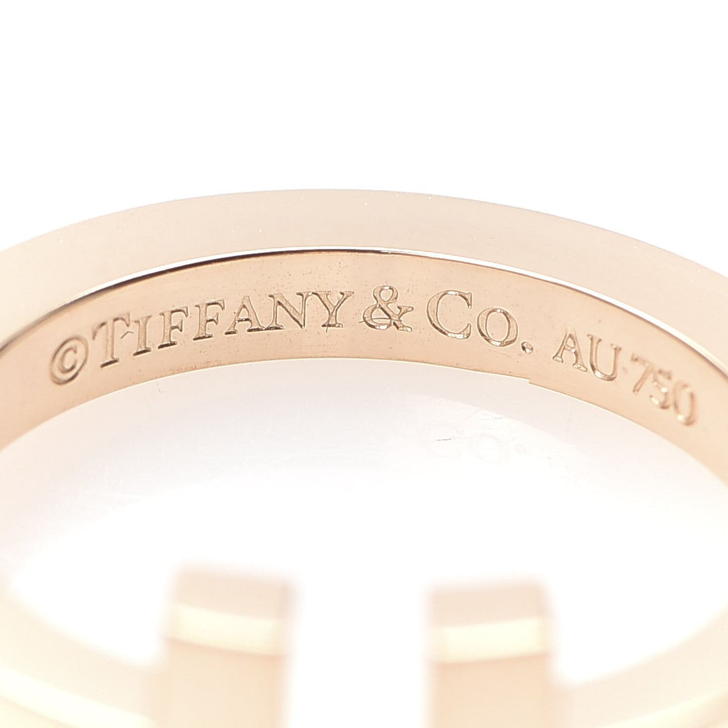 18K Rose Gold T Square Ring 49 5