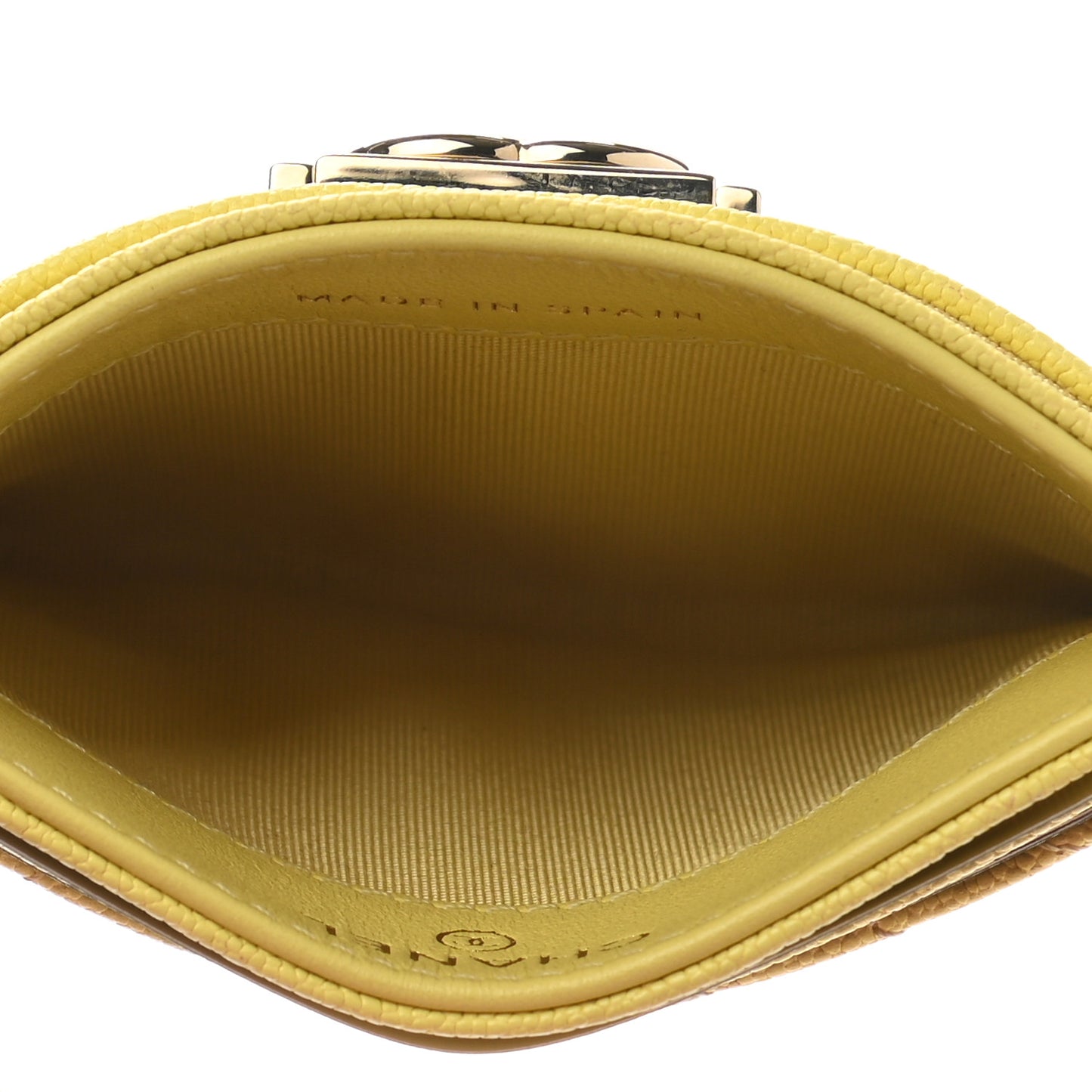 Caviar Chevron Quilted Boy Card Holder Yellow