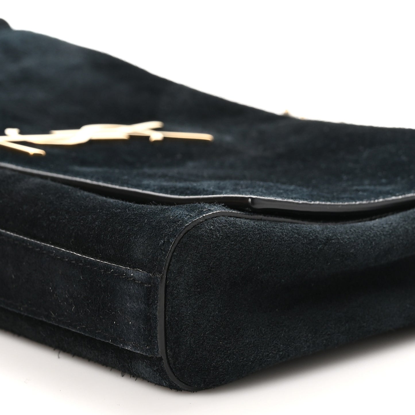 Smooth Calfskin Suede Small Reversible Monogram Kate Satchel Black