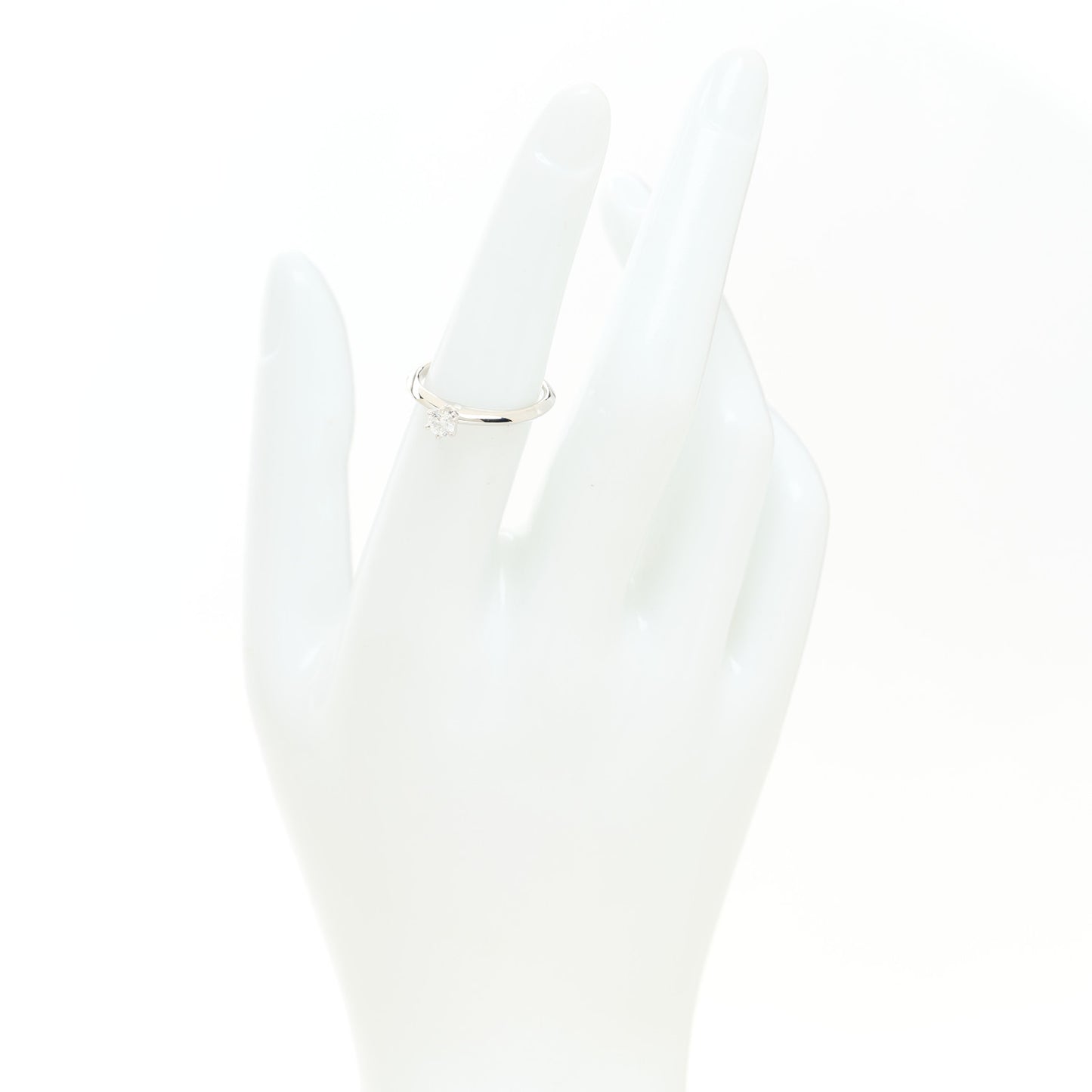 Platinum Diamond .19ct Solitaire Engagement Ring 51 5.75