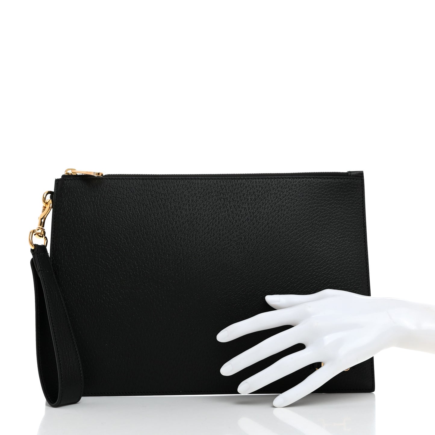 Calfskin Horsebit 1955 Wristlet Pouch Black