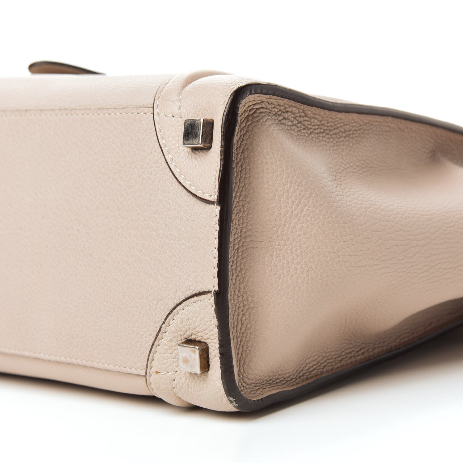 Celine Drummed Calfskin Micro Luggage Dune 7 of 10