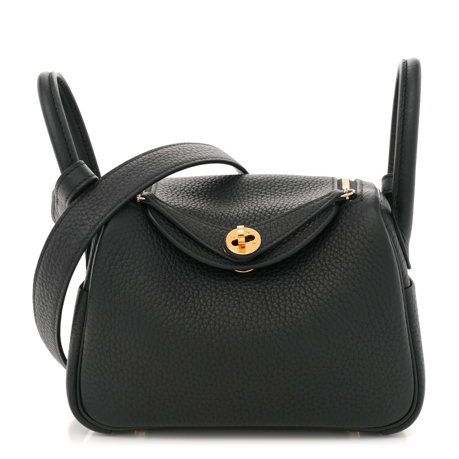 Hermes Taurillon Clemence Mini Lindy 20 Black 1 of 11