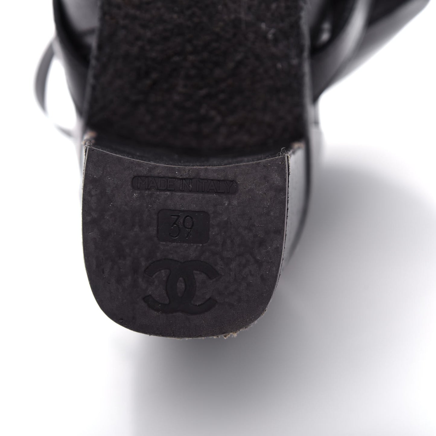 Lambskin CC Buckle Short Boots 39 Black