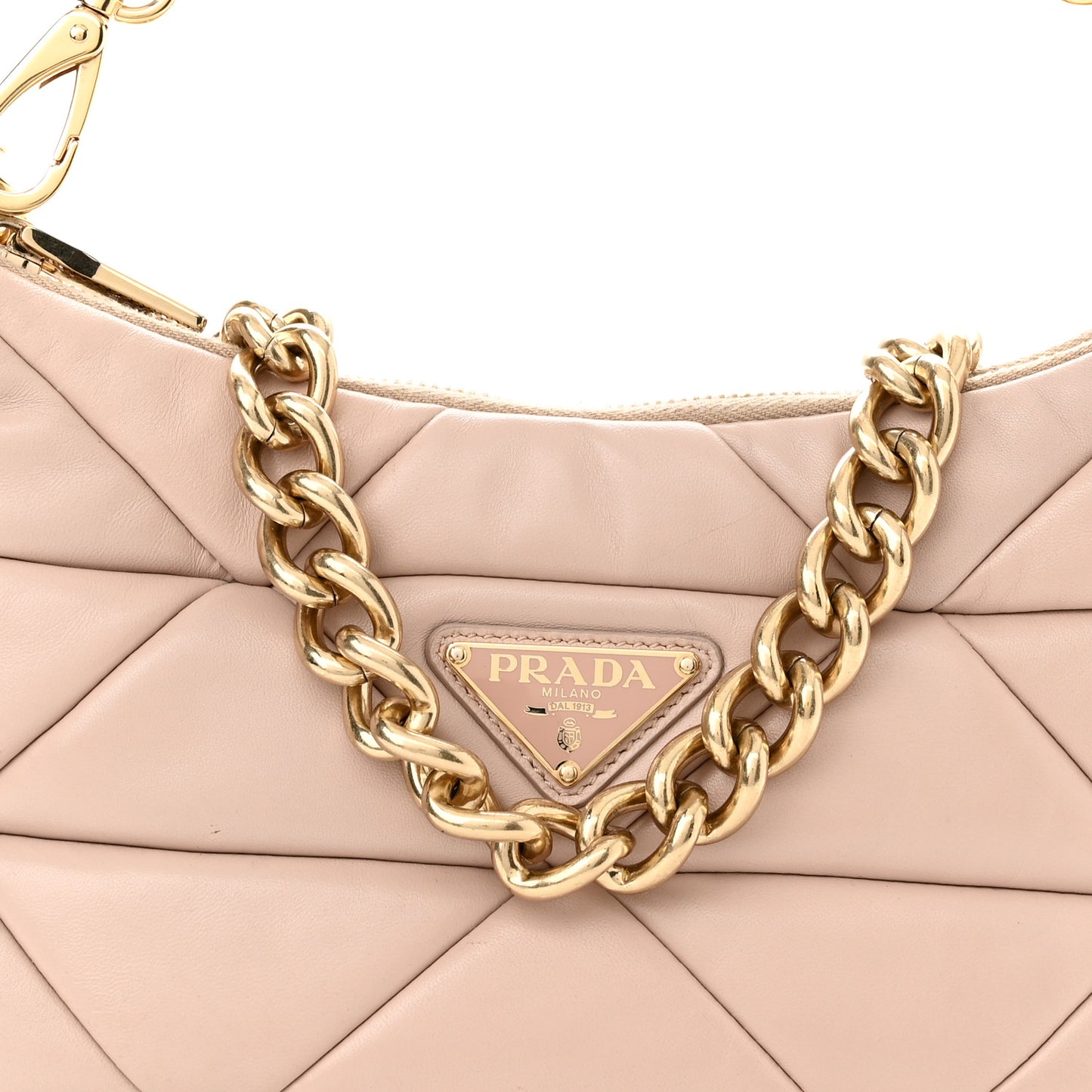 Nappa Re-Nylon Triangle Quilted Patchwork System Shoulder Bag Ninfea