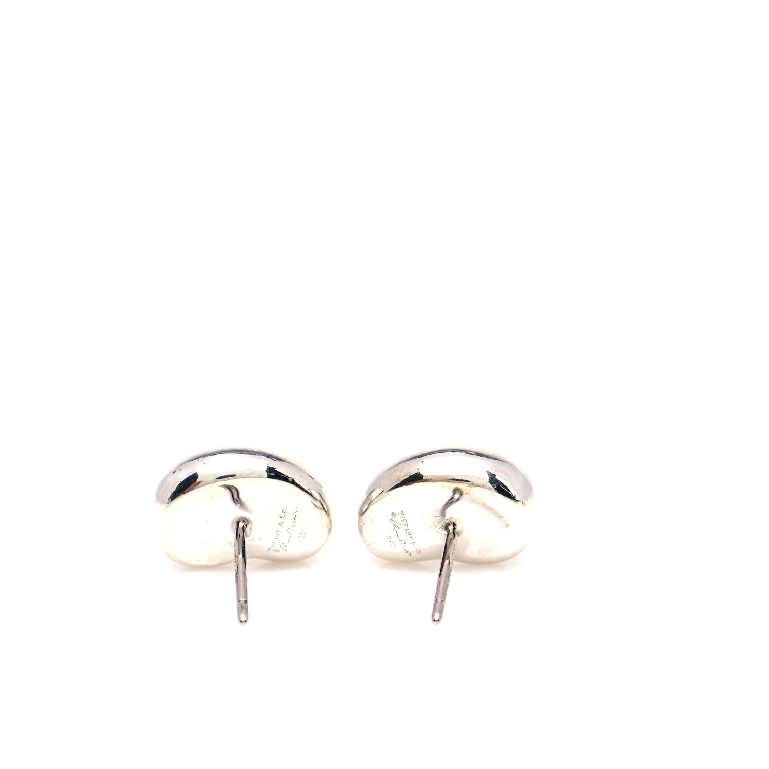 Tiffany Sterling Silver 12mm Elsa Peretti Bean Earrings 6 of 7