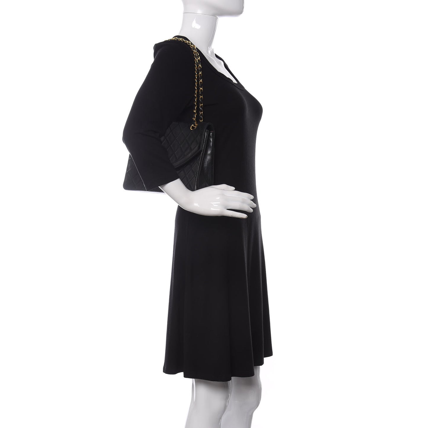 Lambskin Quilted Small Single Flap Black