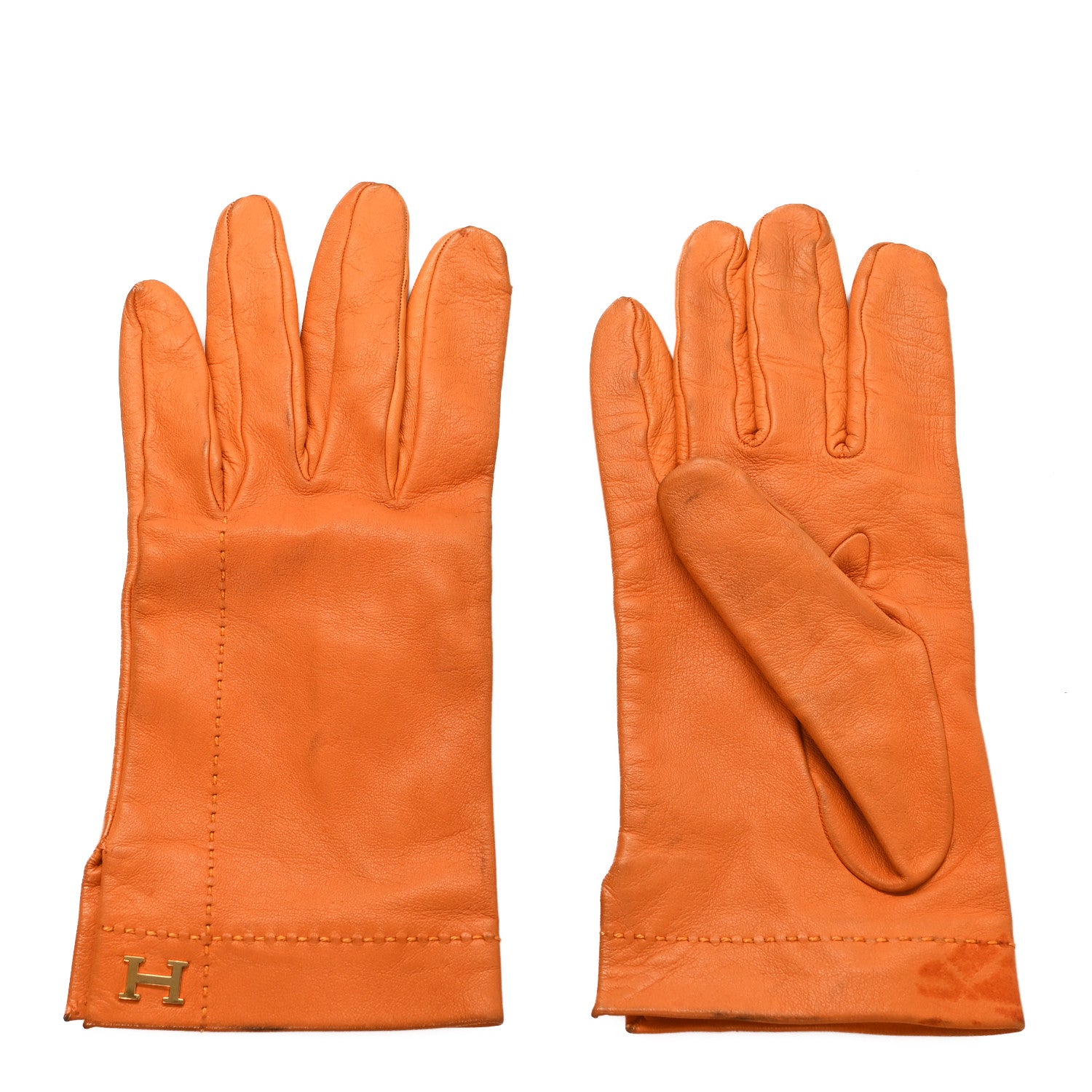Hermes Lambskin Gloves 8 Orange 1824632 – FASHIONPHILE