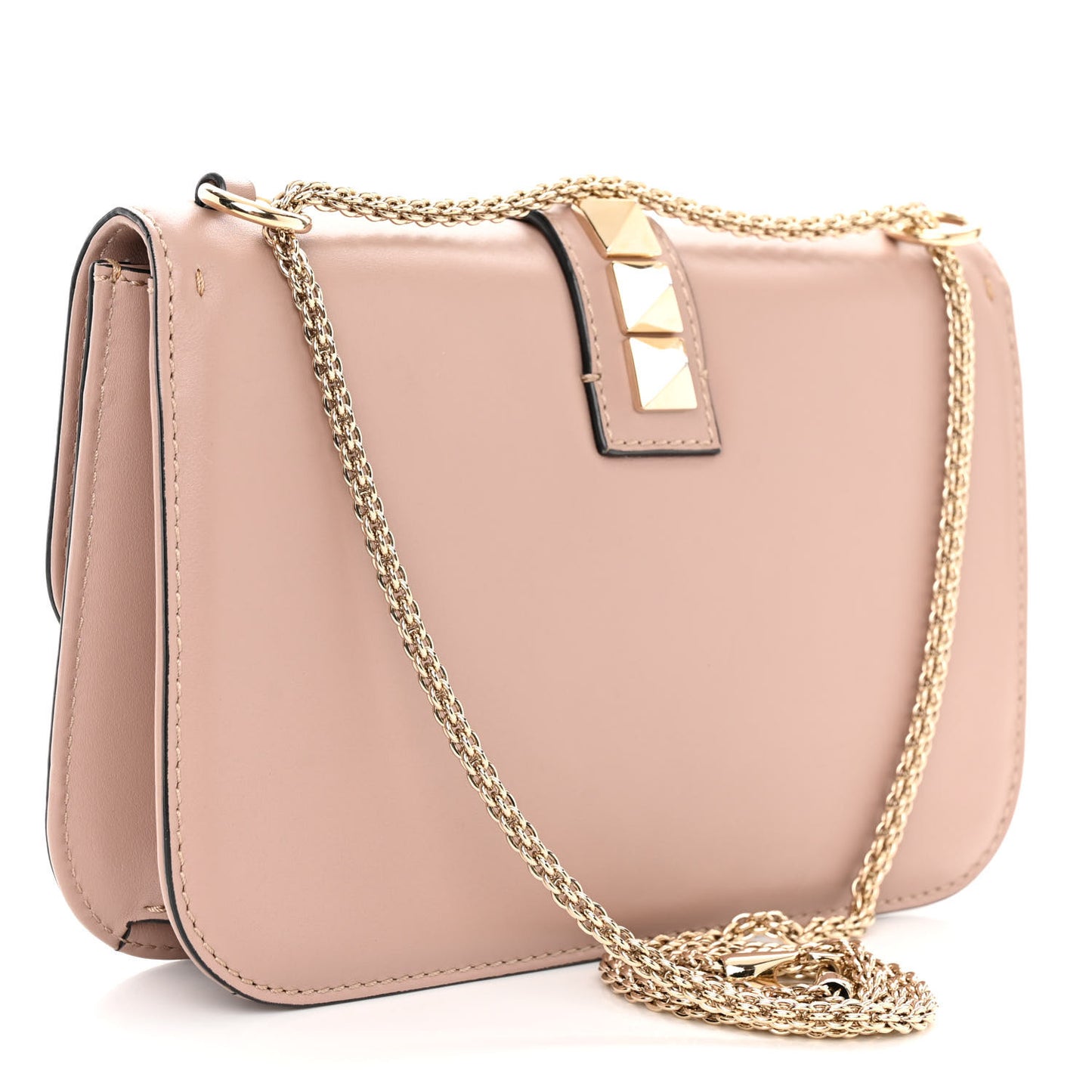 Vitello Medium Glam Lock Rockstud Flap Poudre