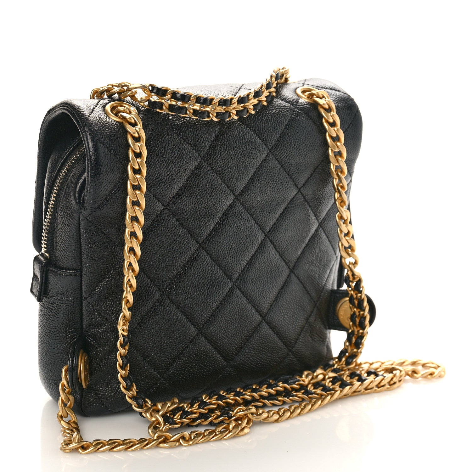 Chanel Shiny Caviar Quilted Chain Melody Backpack Black 3 of 10