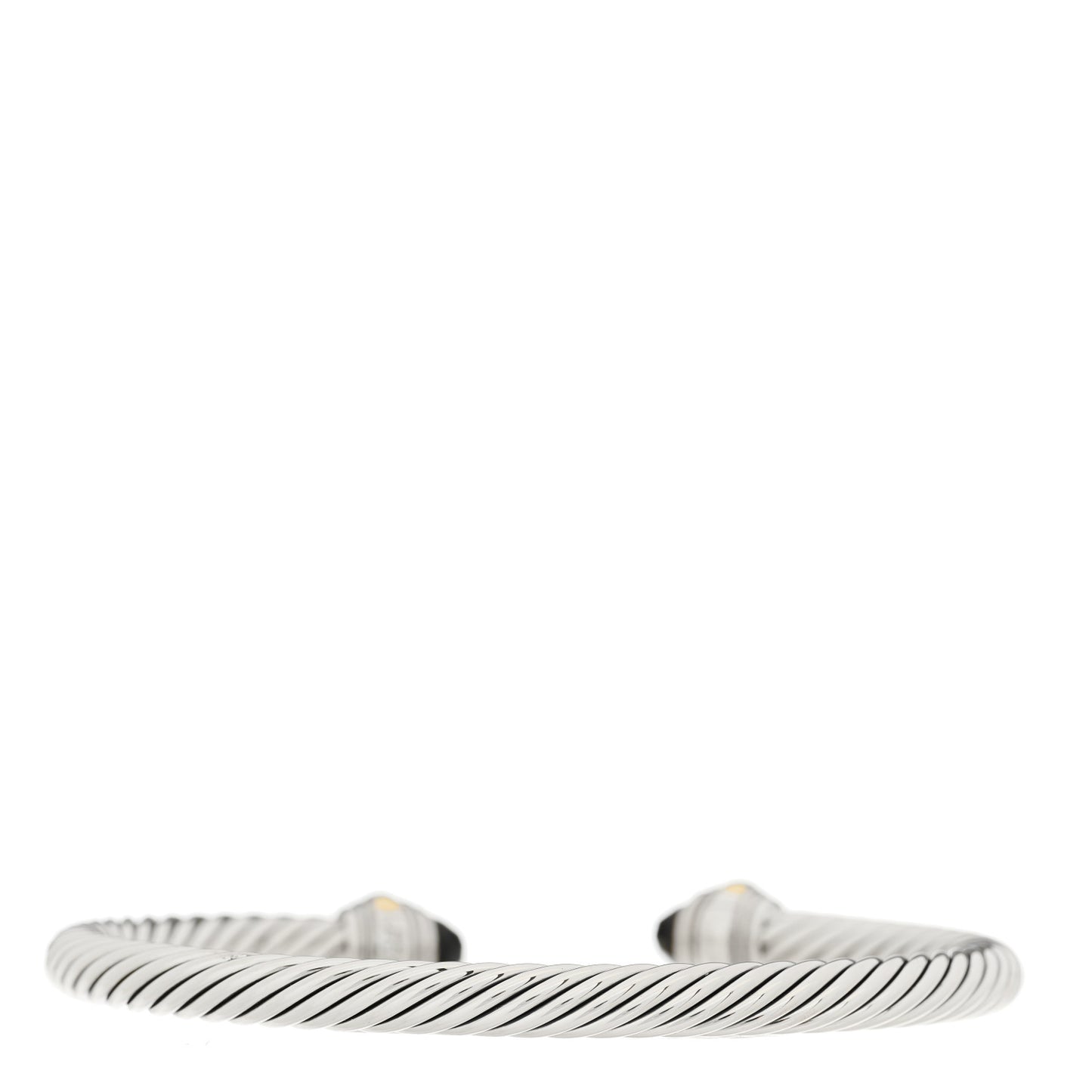Sterling Silver 14K Yellow Gold Black Onyx 5mm Cable Classics Bracelet