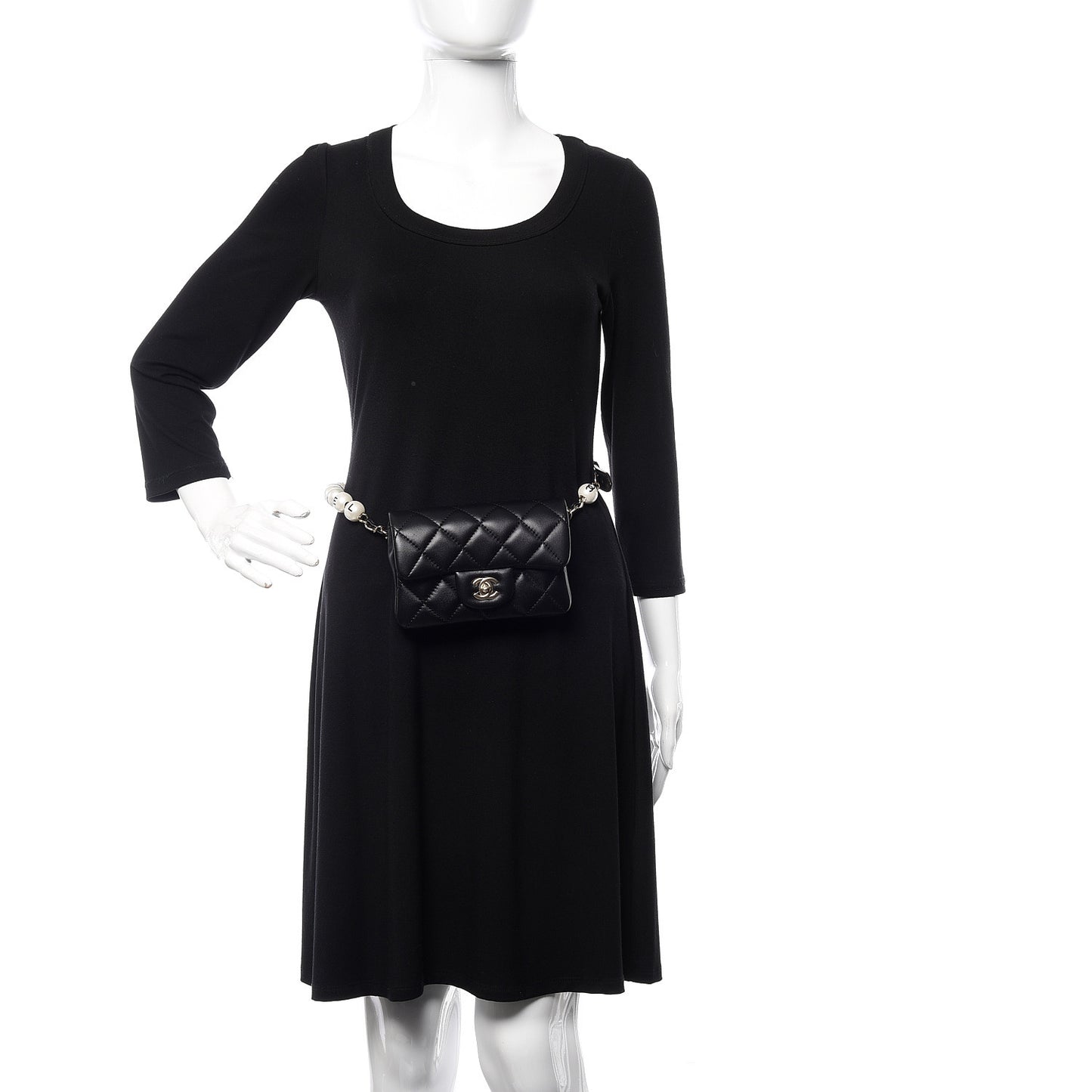 Lambskin Quilted Mini My Precious Waist Bag Black
