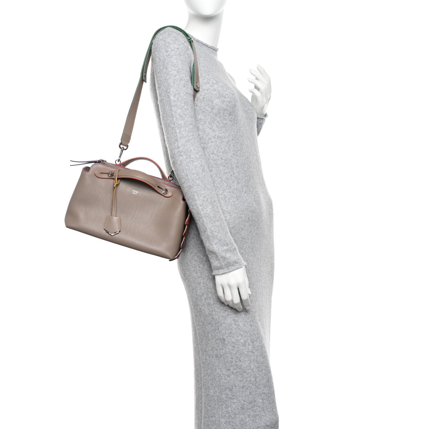 Vitello Dolce Croc Tail Medium By The Way Boston Bag Tortora Orange Pink