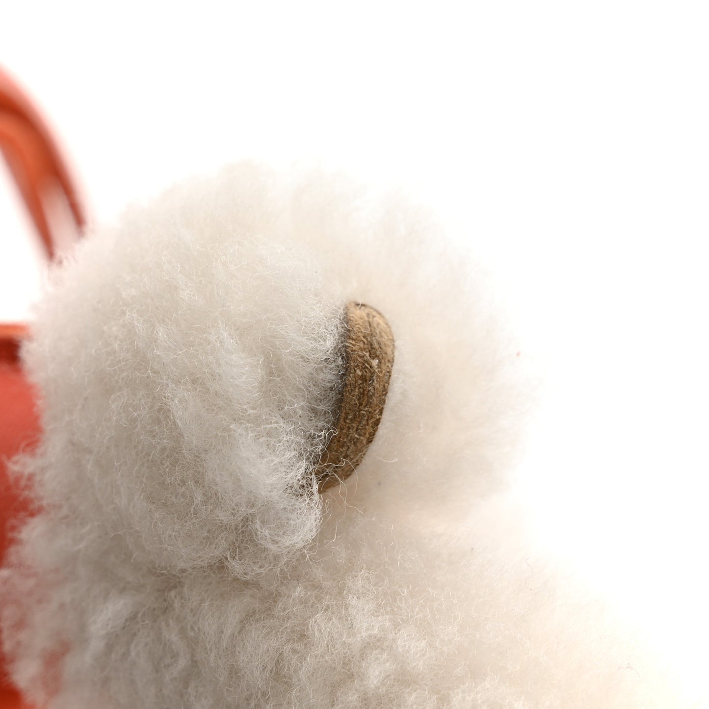 Milo Lambskin Shearling Budy Charm Orange Poppy