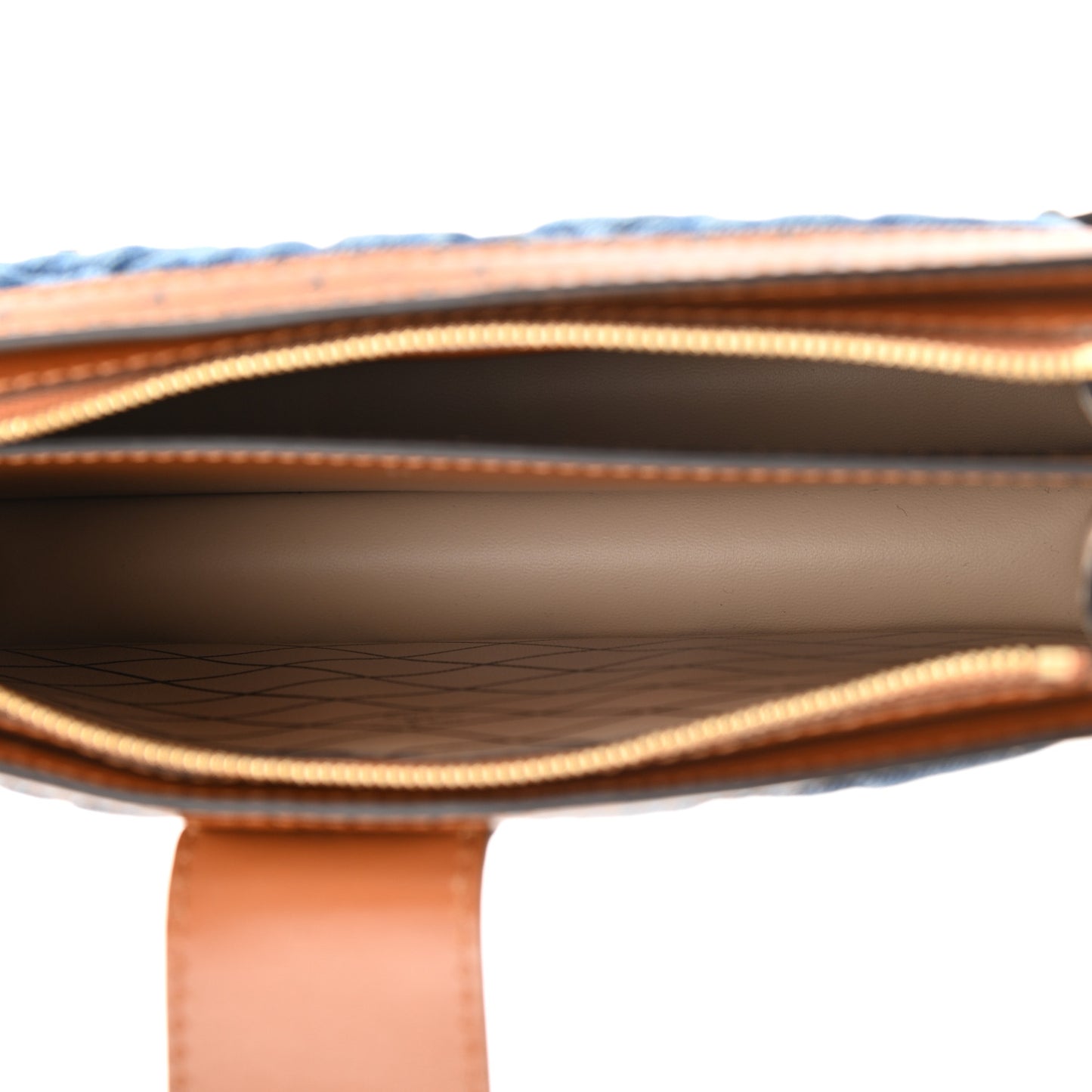 Denim Calfskin Malletage Trunk Clutch Light Blue