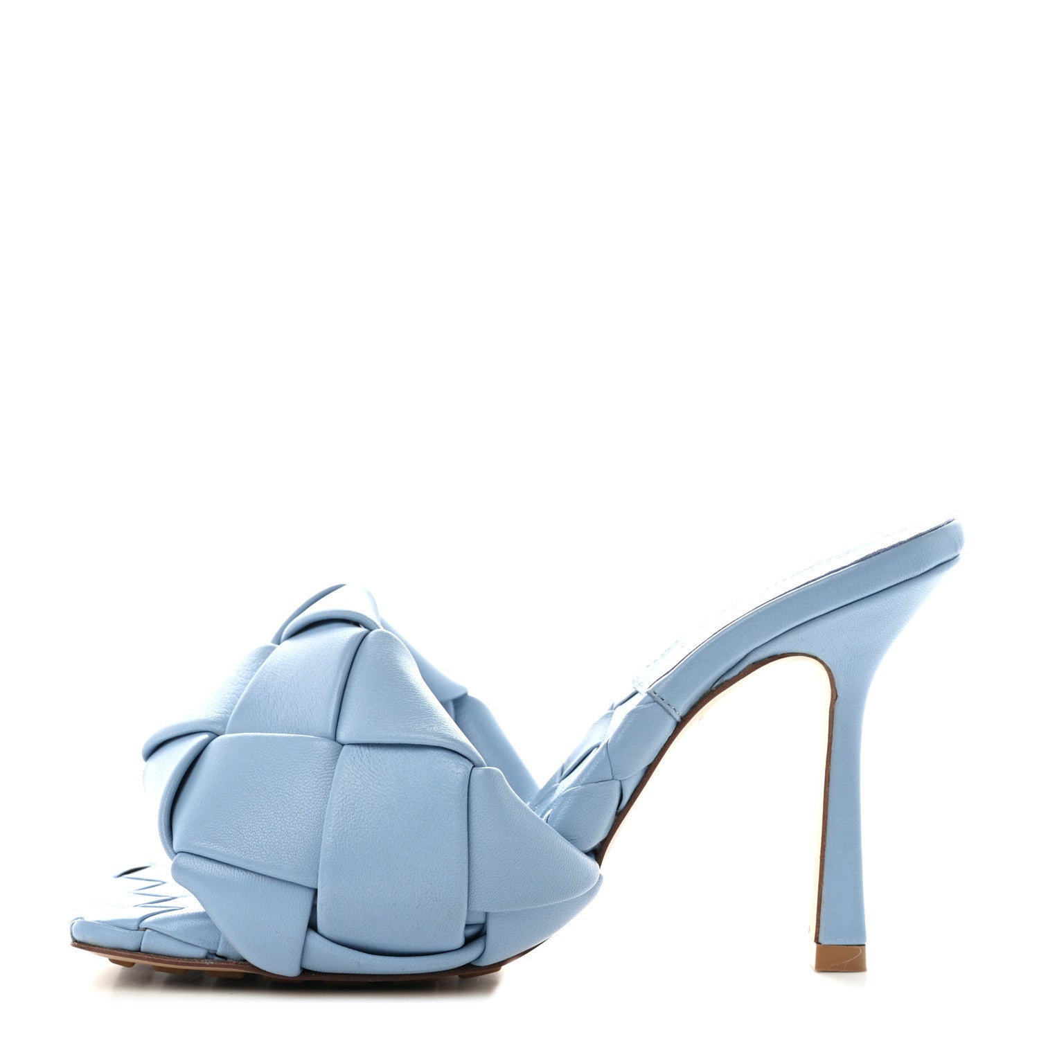 Bottega Veneta Nappa Maxi Intrecciato Lido Mule Sandals 35 Ice 1 of 7