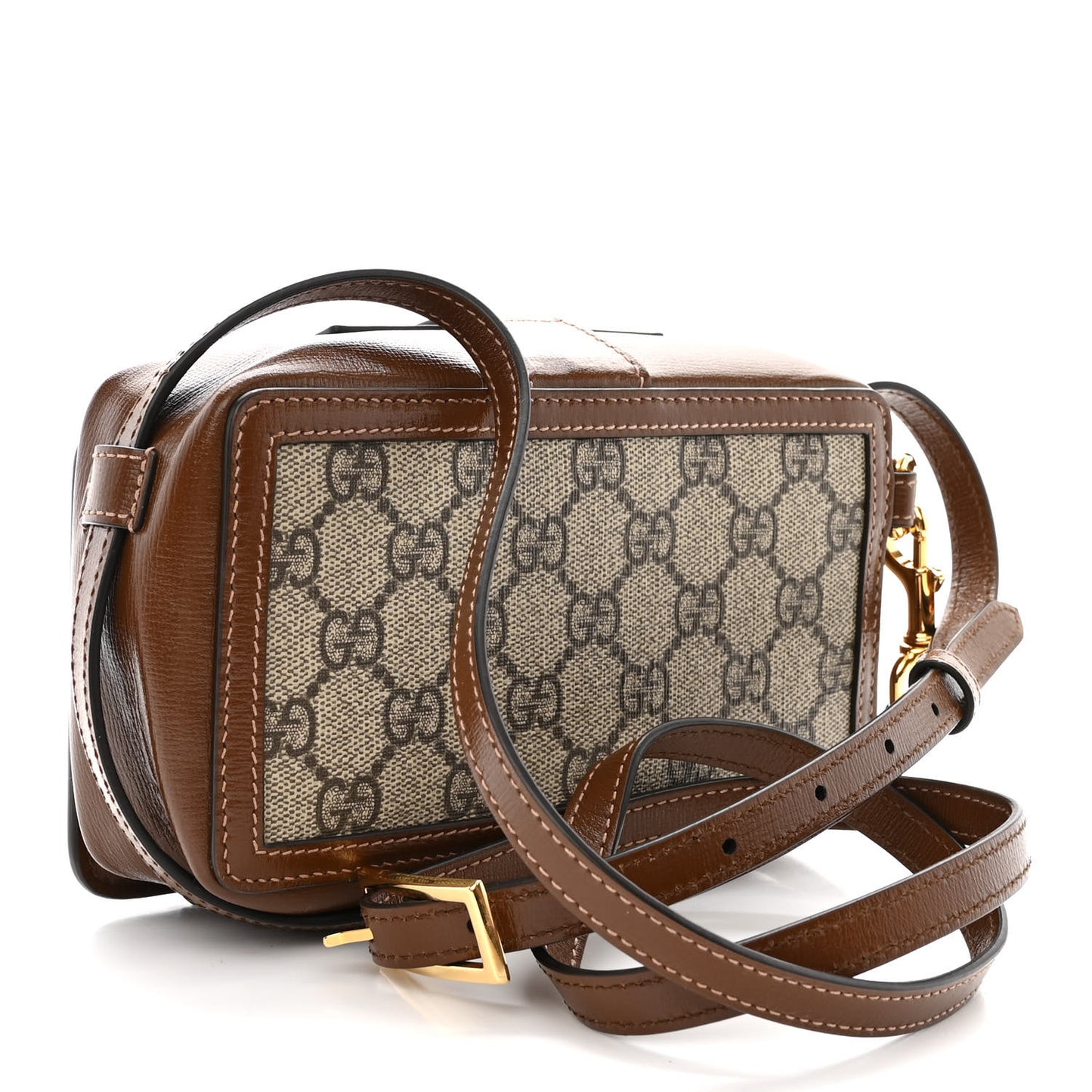 GG Supreme Monogram Mini Clasp Bag Beige Brown