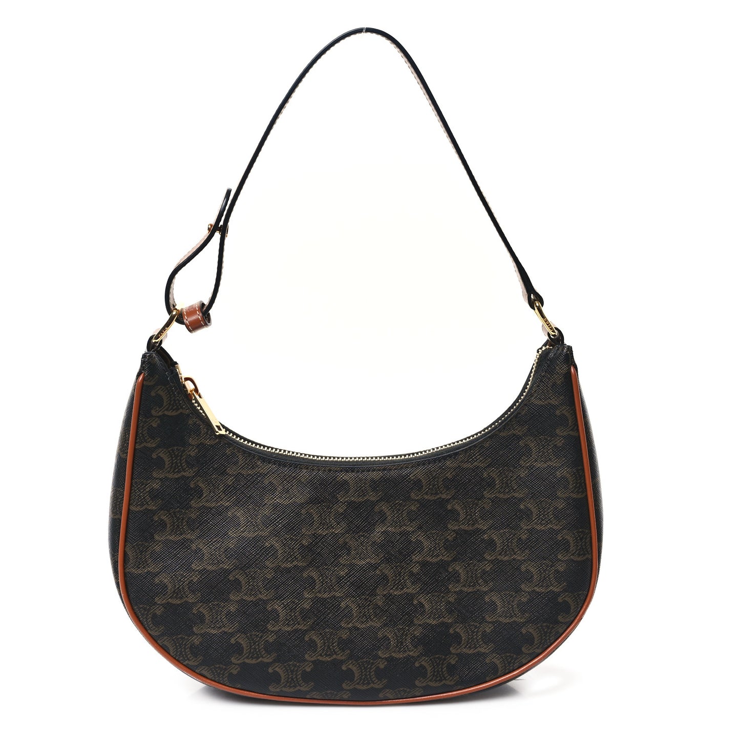 Triomphe Canvas Calfskin Ava Shoulder Bag Tan