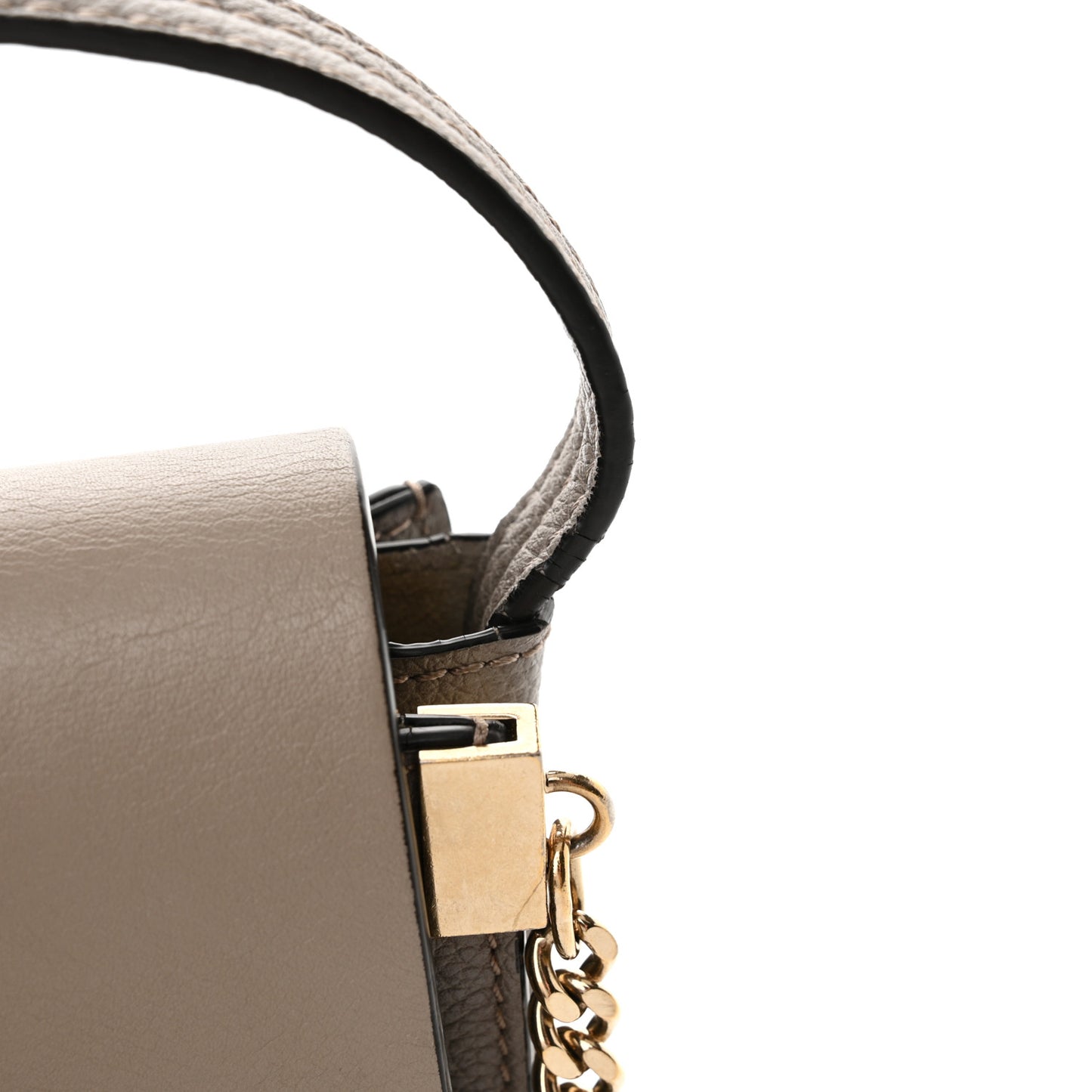 Grained Calfskin Lambskin Small Faye Shoulder Bag Motty Grey