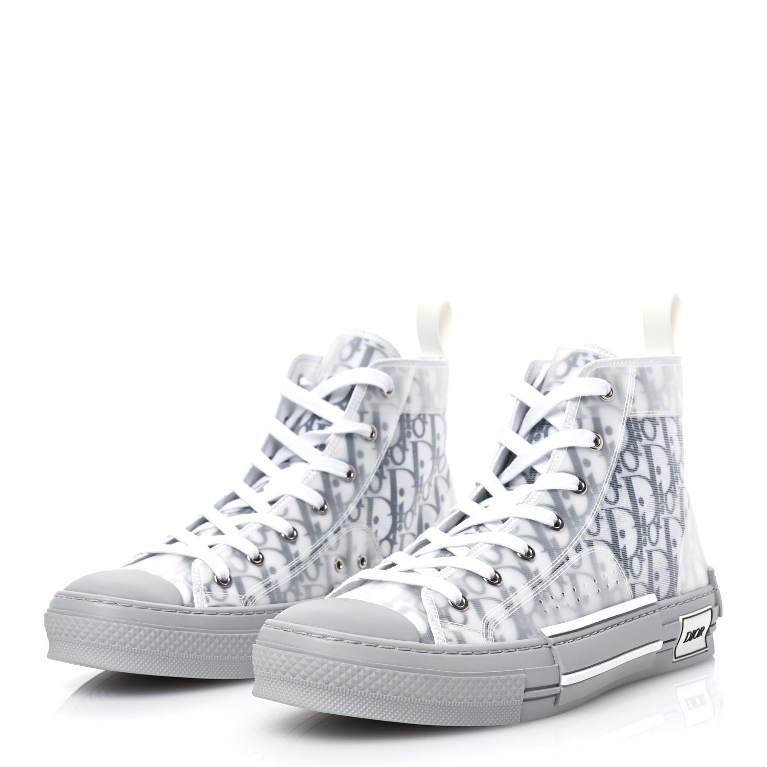 Christian Dior Technical Canvas Oblique Mens B23 High Top Sneakers 43 Blue White 3 of 9