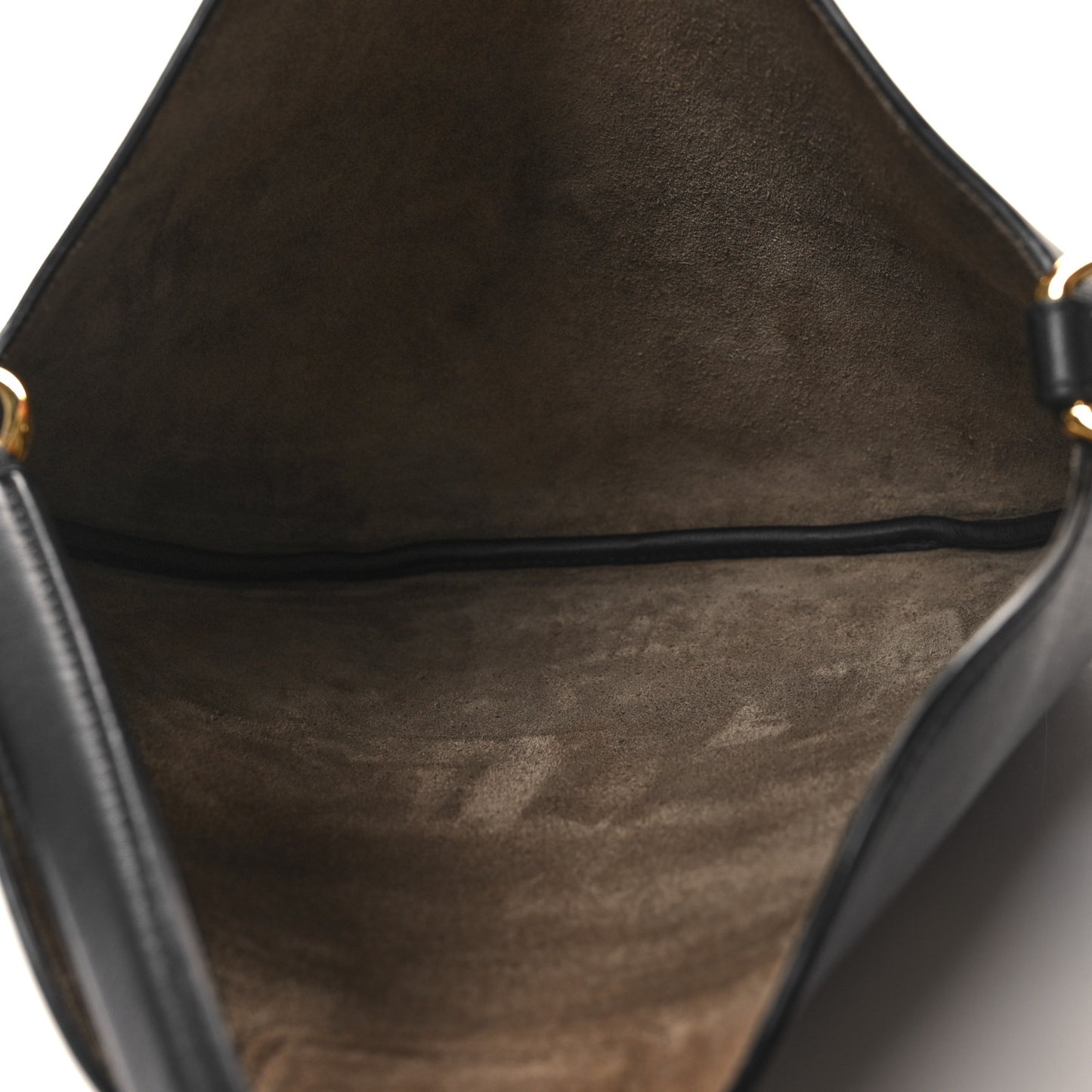 Vitello Grace Suede Small Croissant Hobo Black
