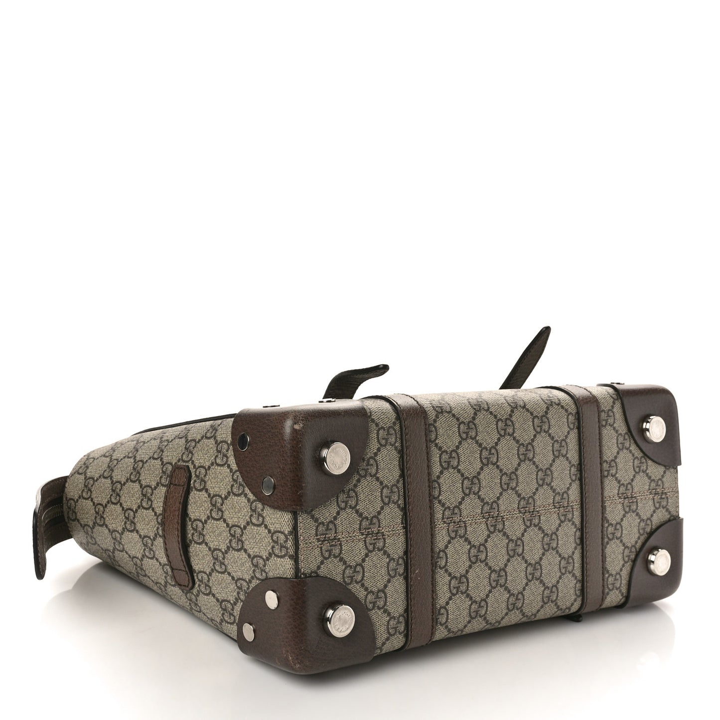 GG Supreme Monogram Textured Dollar Calfskin Small Detail Tote Beige Ebony New Acero