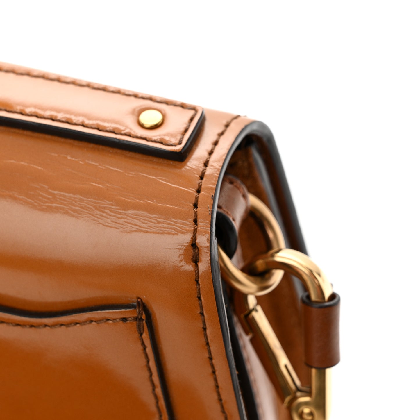 Spazzolato Sfumato Small Nile Bracelet Bag Caramel