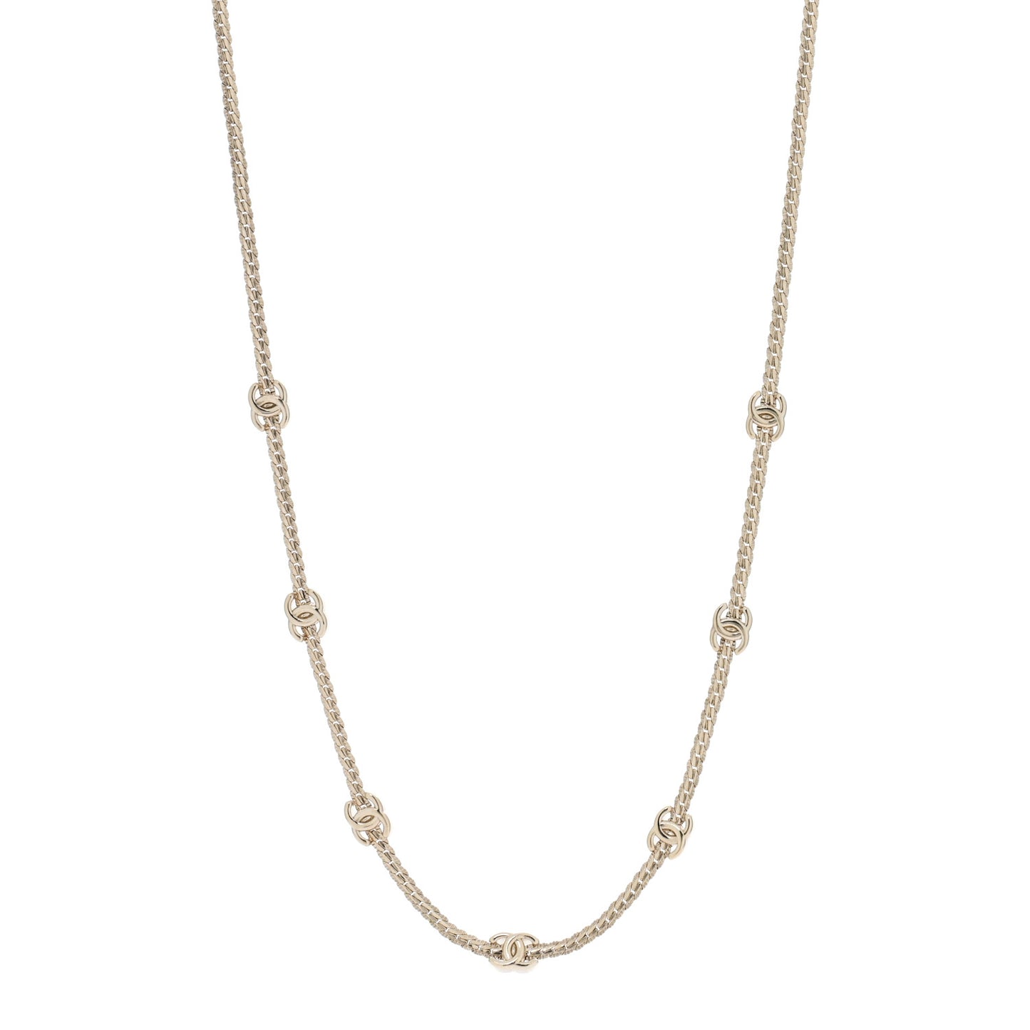 Metal CC Short Chain Necklace Gold