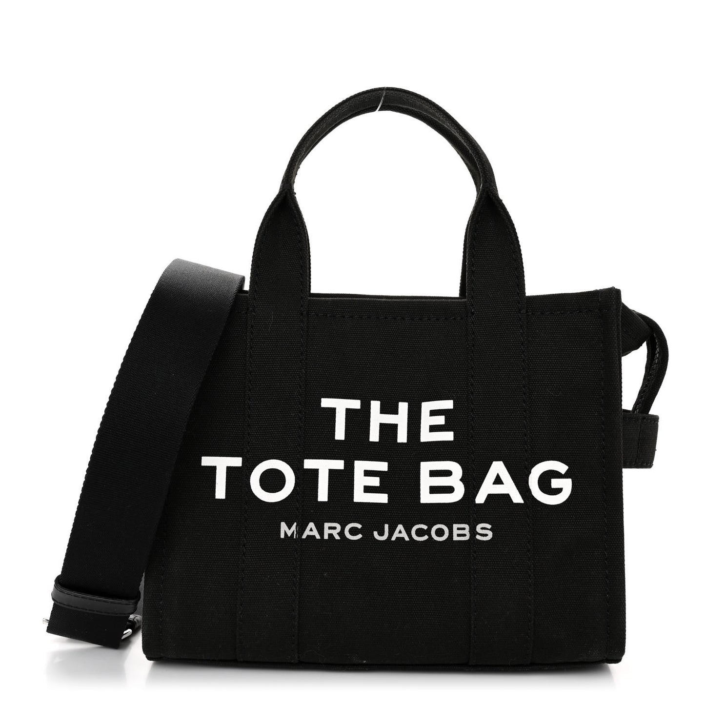 Cotton Canvas Small The Traveler Tote Bag Black
