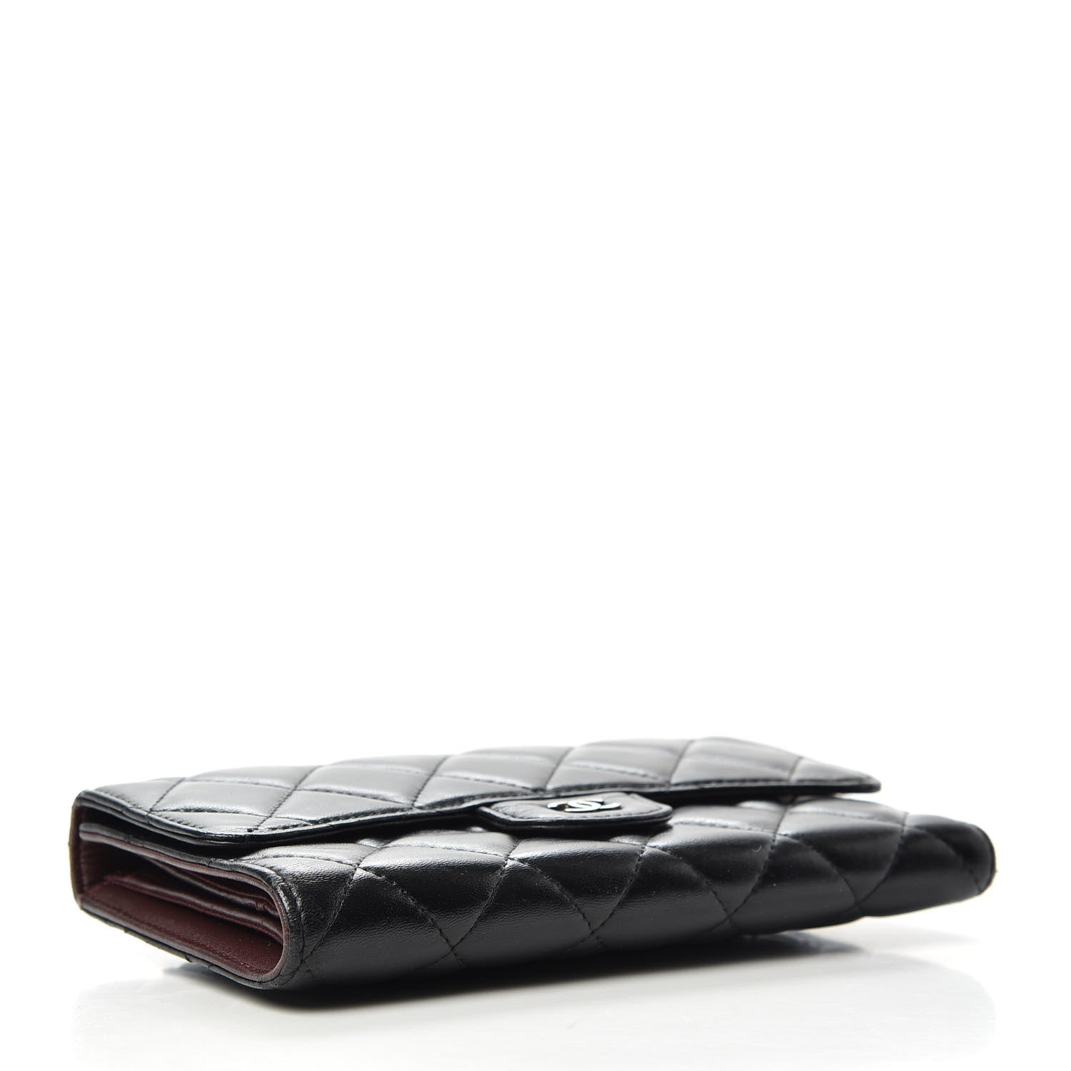 Chanel Lambskin Quilted Large Flap Wallet Black 4 of 7
