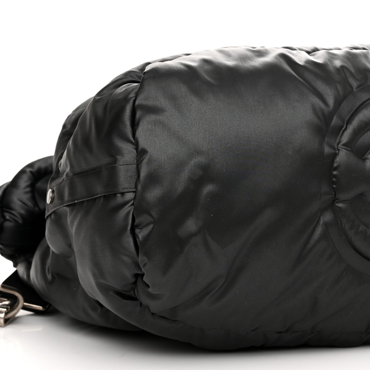 Nylon Embossed Doudoune Bowling Bag Black