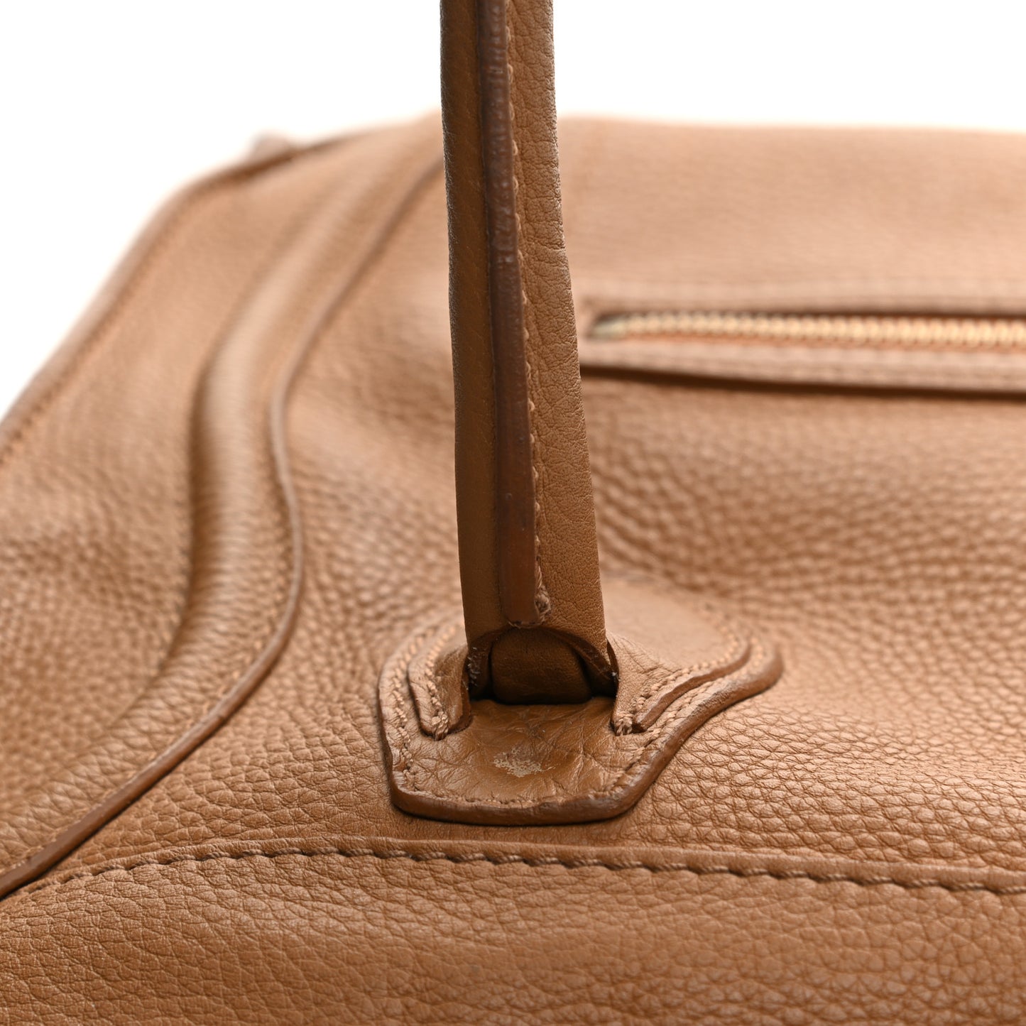 Drummed Calfskin Mini Luggage Camel