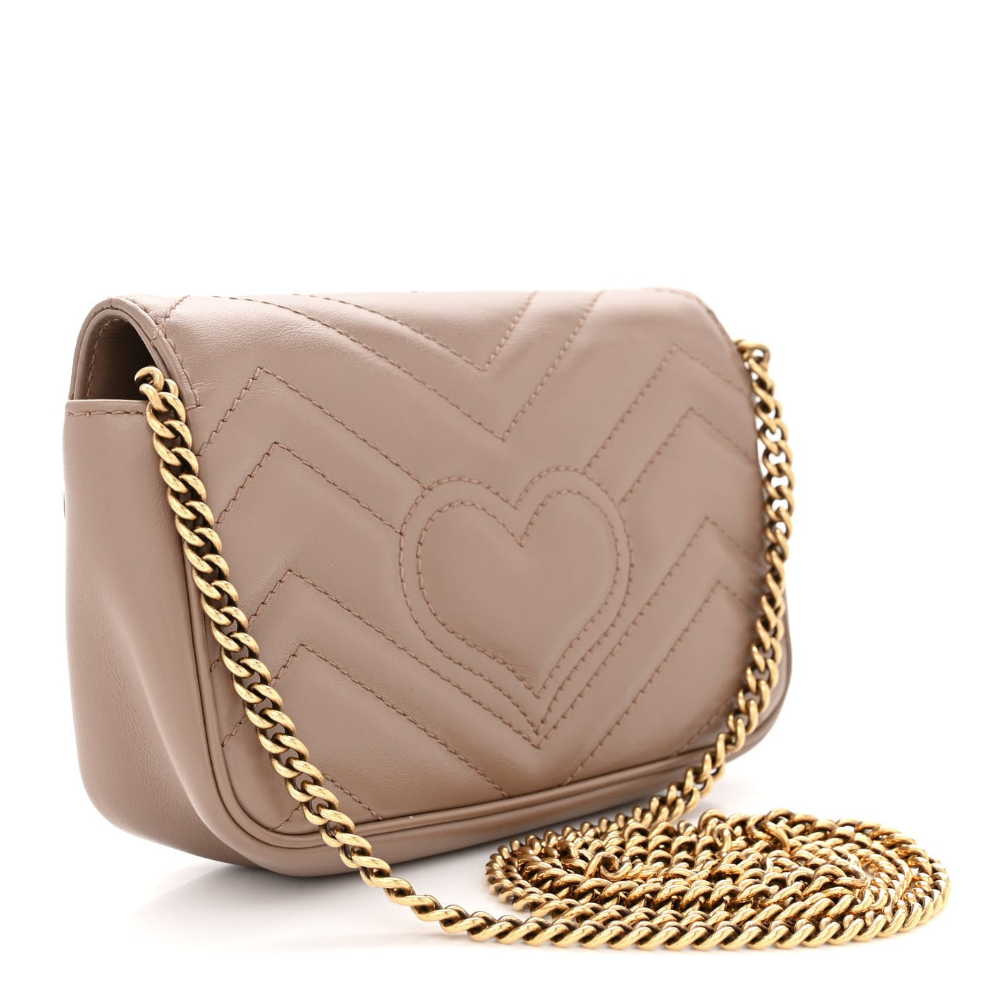 Calfskin Matelasse Super Mini GG Marmont Shoulder Bag Porcelain Rose