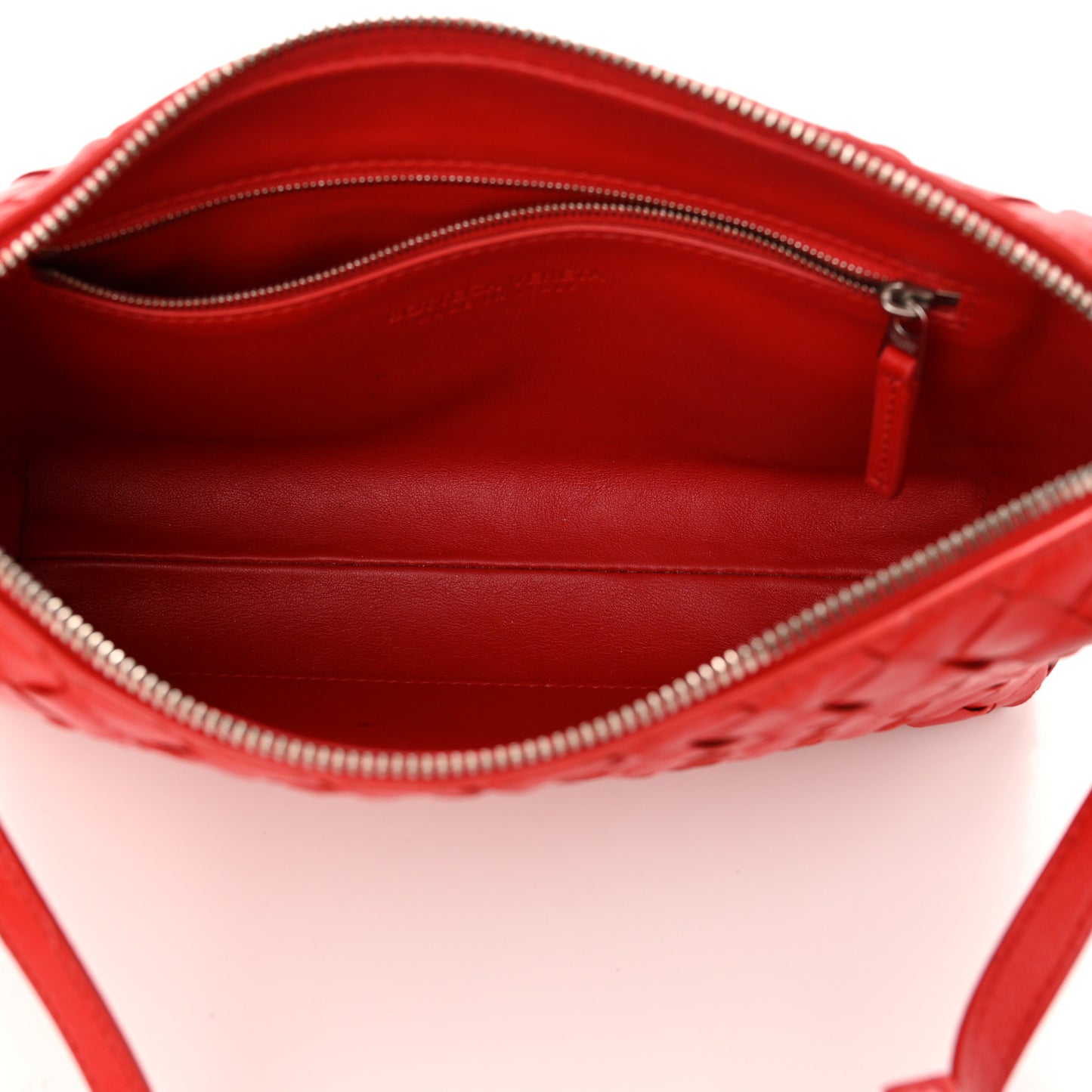 Nappa Intrecciato Small Camera Bag Red