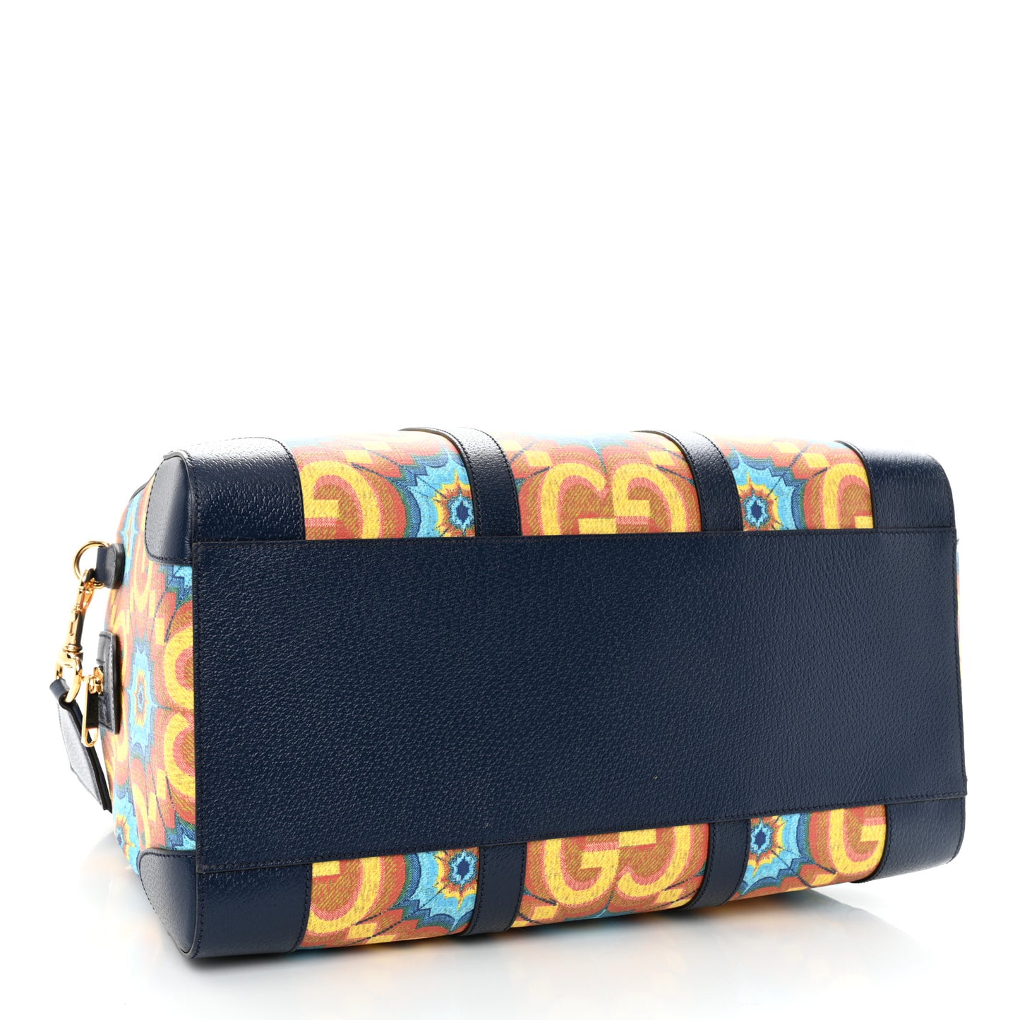 GG Supreme Kaleidoscope Calfskin Script Logo Gucci 100 Carry-On Duffle Bag Blue Orange Multicolor Blue Agata
